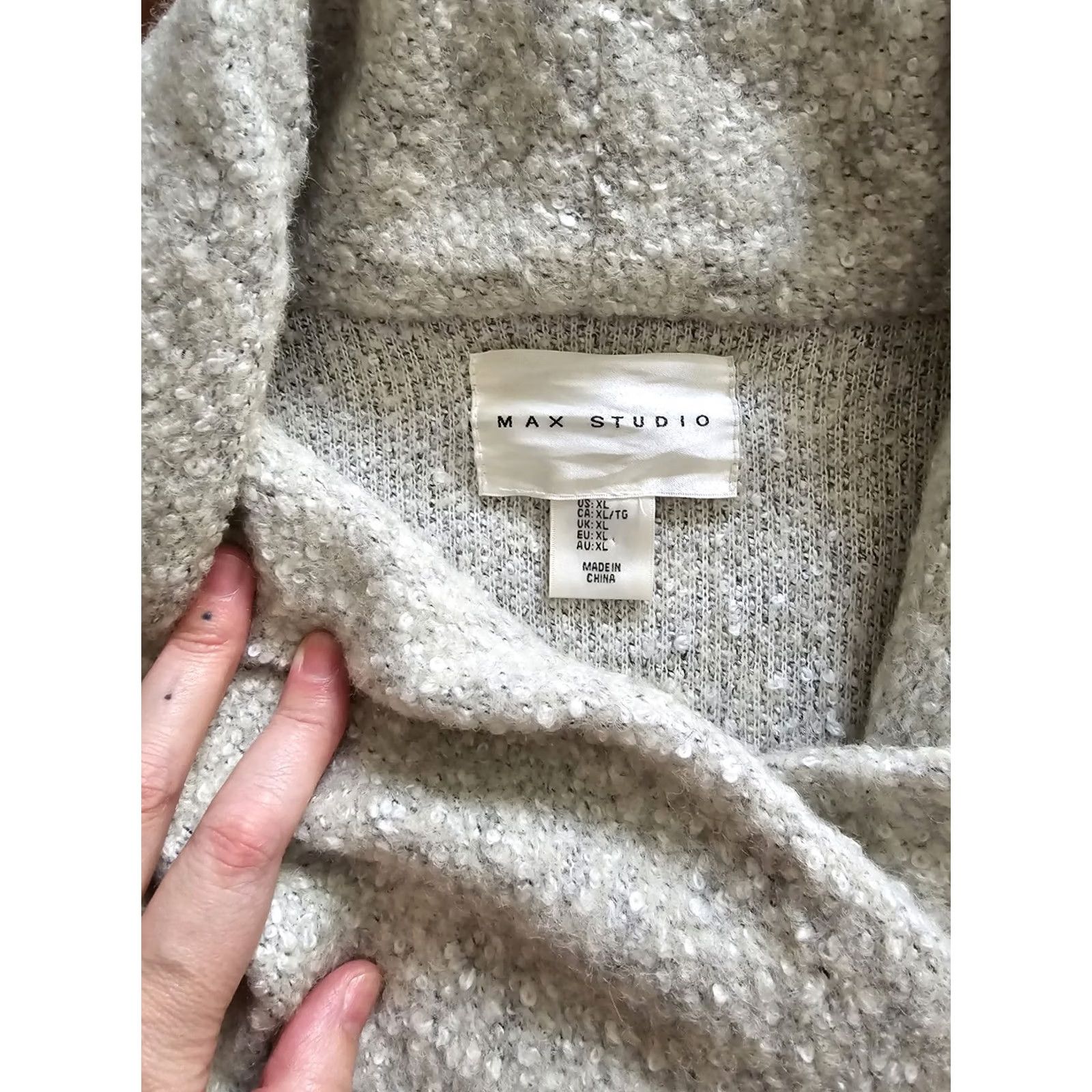 Vintage Max Studio Gray Wool Blend Cowl Neck Wrap Coat XL Women Size XL / US 12-14 / IT 48-50 - 4 Thumbnail