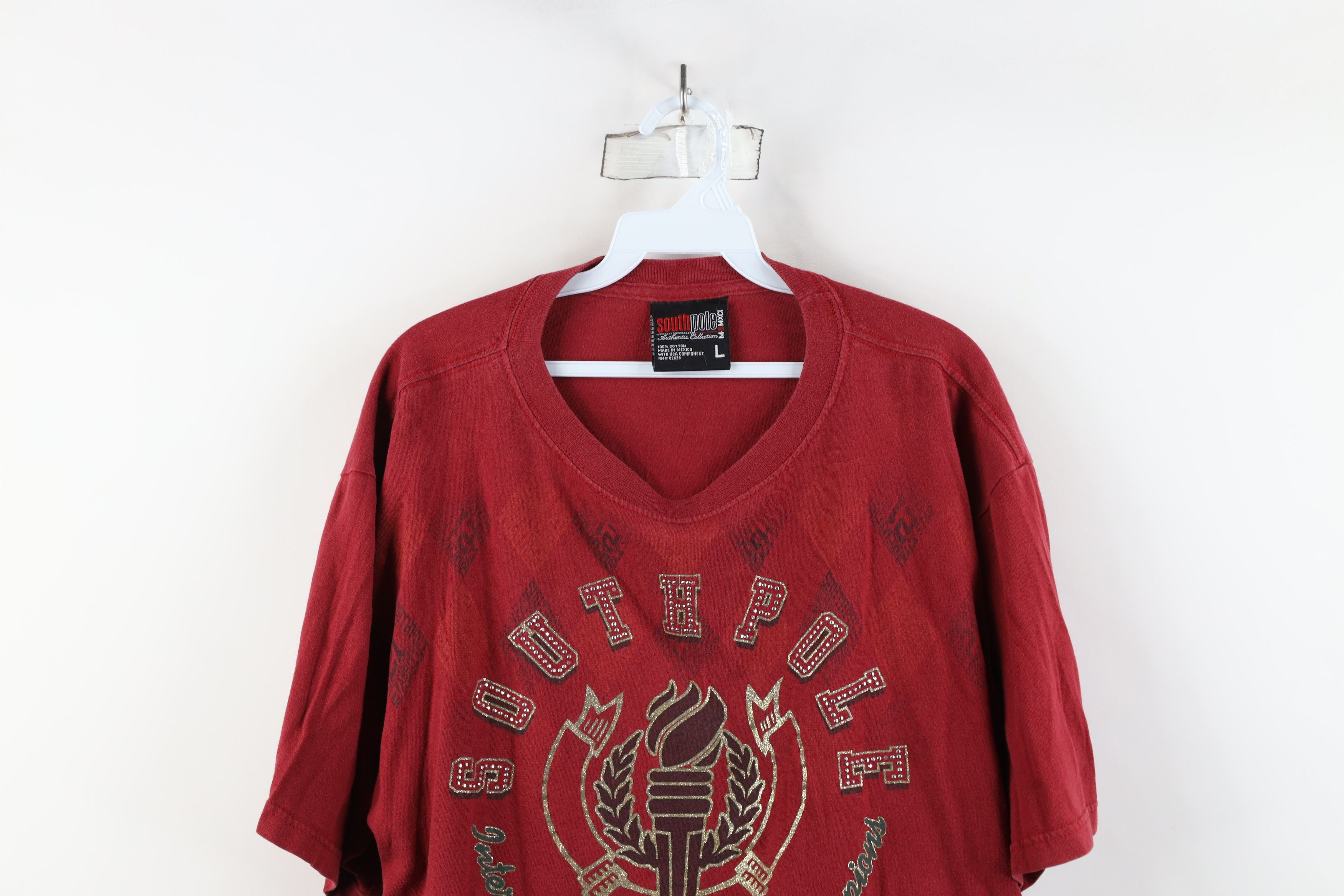 Southpole × Vintage Vintage 90s Y2K Southpole Spell Track and Field T-Shirt Red Size US L / EU 52-54 / 3 - 2 Thumbnail