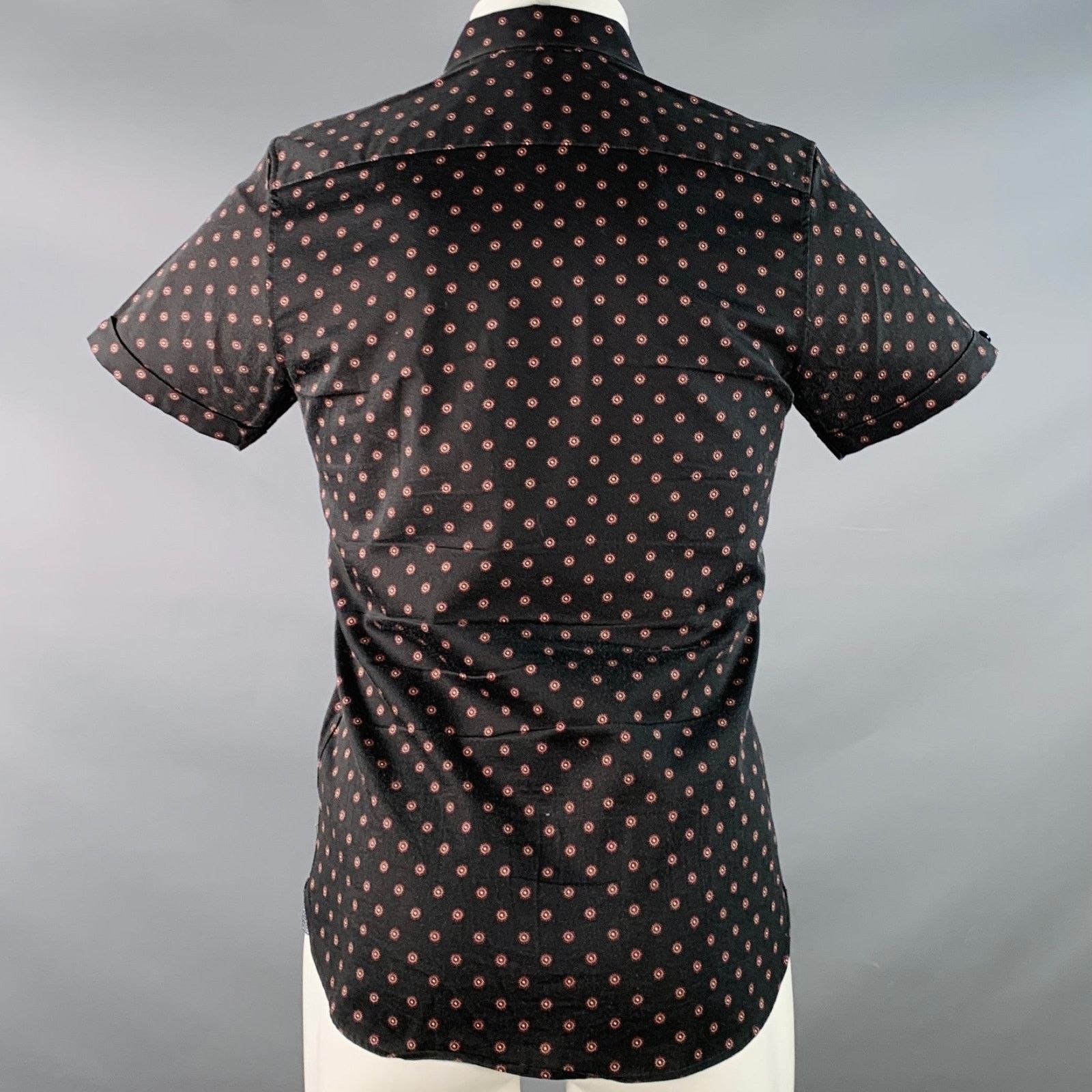 Ted Baker Lliam Black Red Abstract Floral Cotton Short Sleeve Shirt Size US XS / EU 42 / 0 - 4 Thumbnail