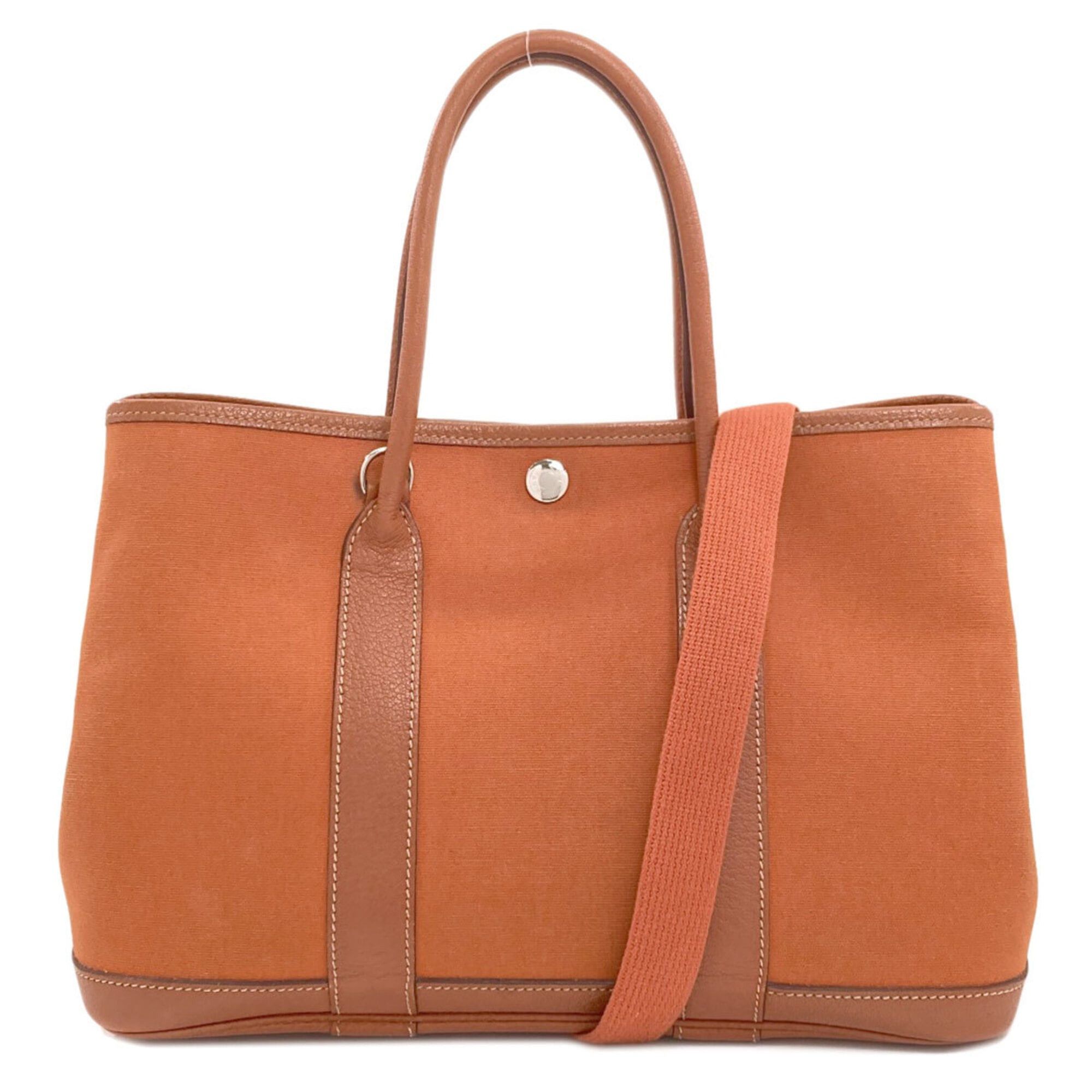 Hermes Hermes Garden Party TPM Silver Hardware Handbag Toile Officier/Negonda Women's HERMES Size ONE SIZE - 1 Thumbnail