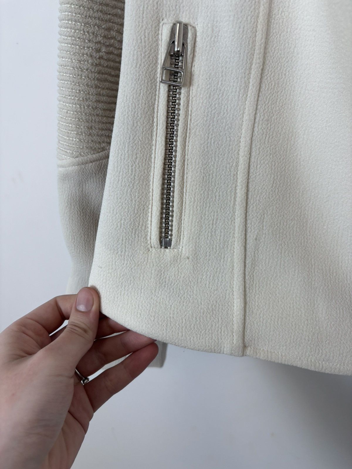 Aritzia Wilfred Aritzia Montesson Women’s Beige Ivory Moto Jacket Size S / US 4 / IT 40 - 13 Thumbnail