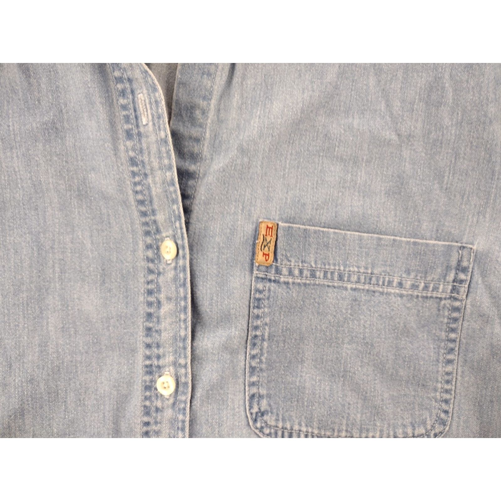 Denime VINTAGE EXP Jeans Denim Shirt Womens Small Long Sleeve Button Front Pockets Size S / US 4 / IT 40 - 4 Thumbnail