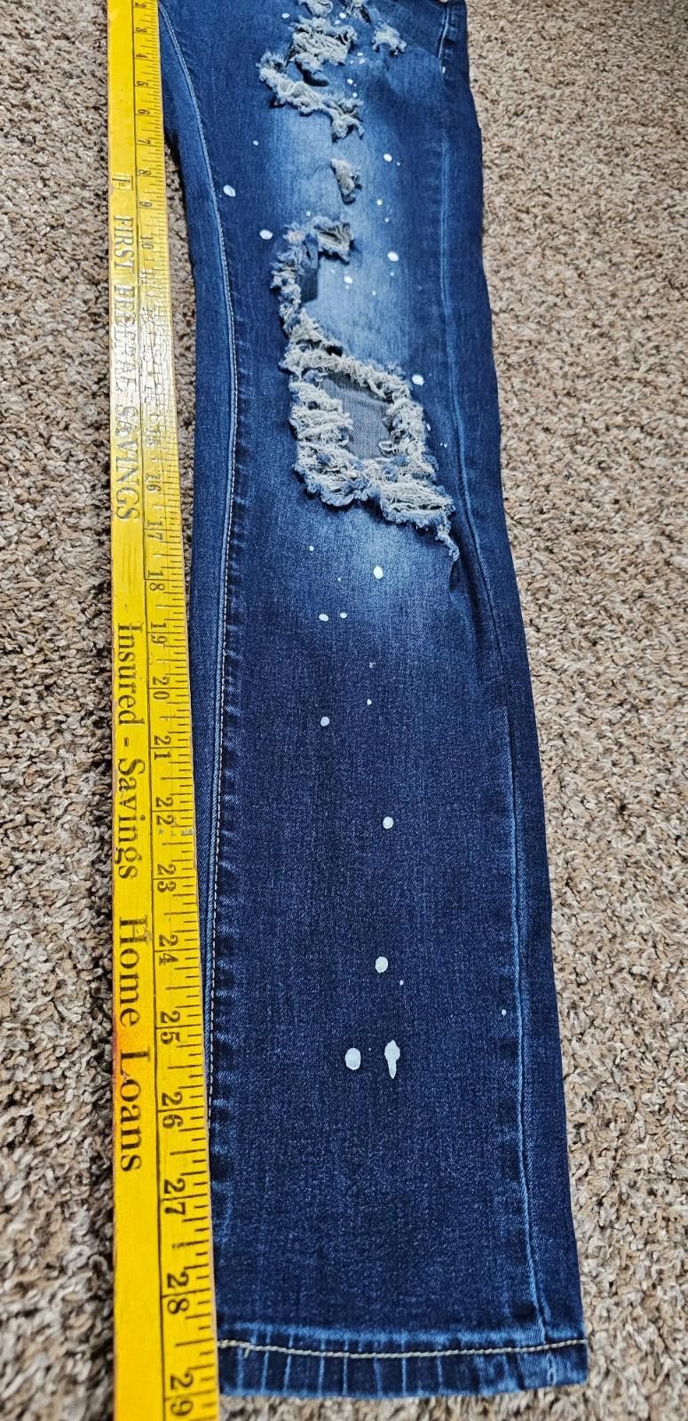 Designer Surprise Surprise Destroyed Jeans Medium APPROX 28x29 Size 32" / US 10 / IT 46 - 6 Thumbnail