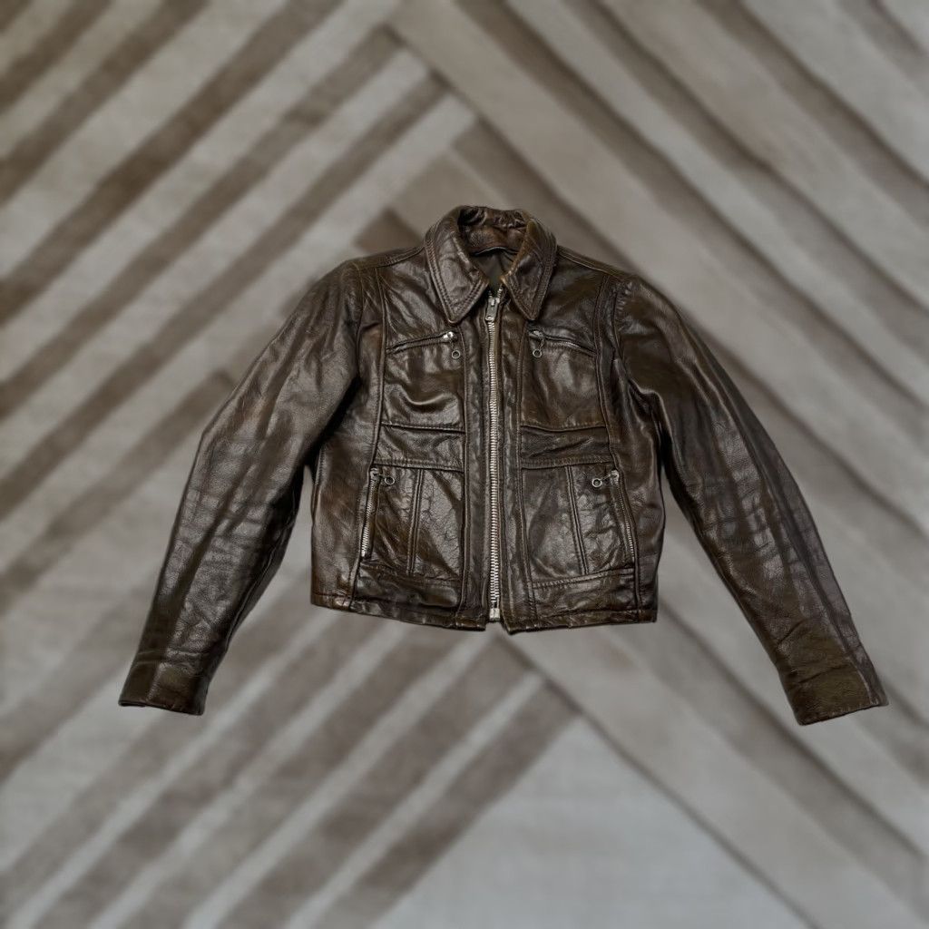 Vintage VINTAGE Lesco Motorcycle Jacket Brown Leather Zipper Womens Size 9 Size M / US 6-8 / IT 42-44 - 1 Thumbnail
