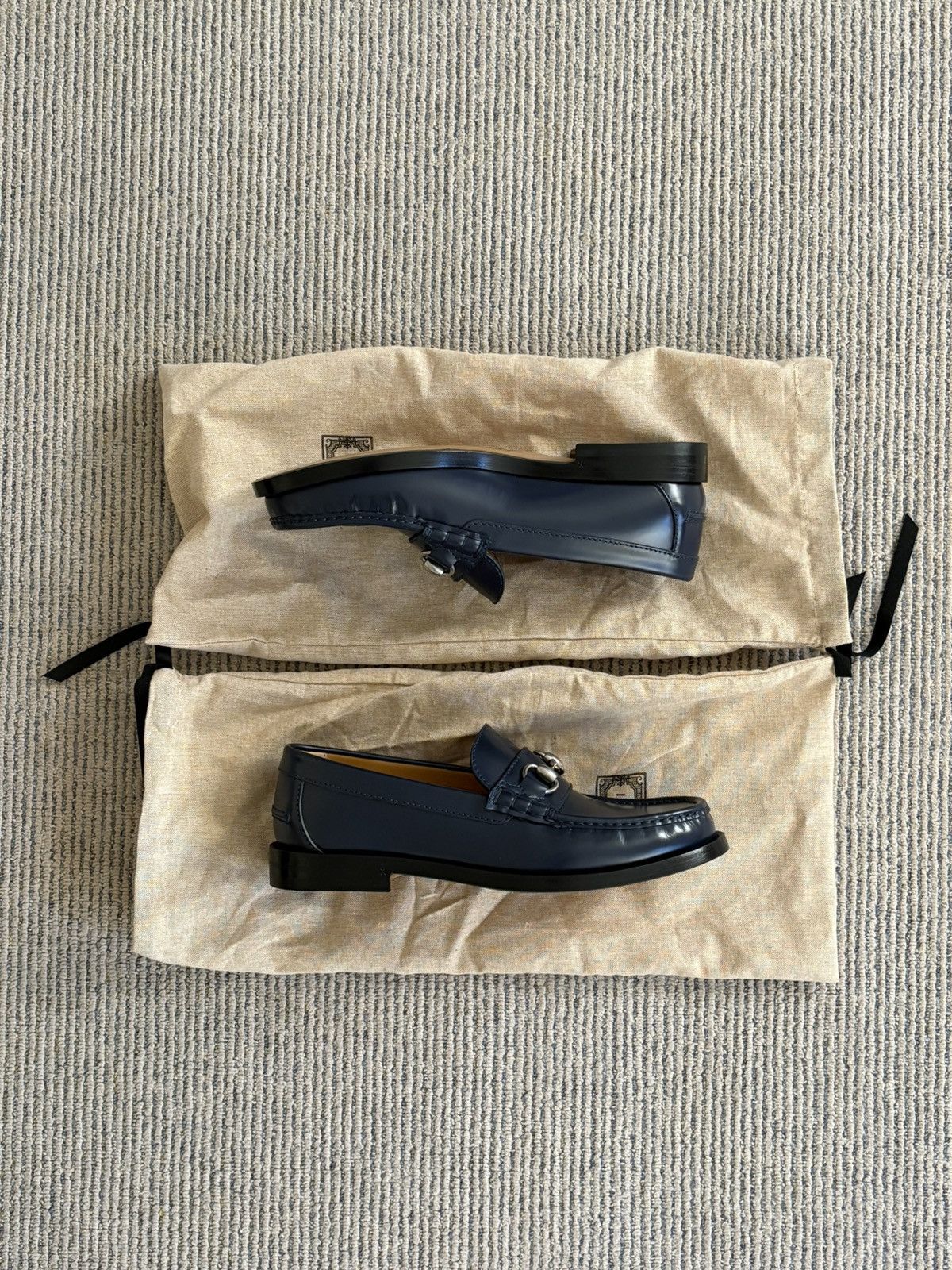 Gucci Navy Horsebit Loafers Size US 8 / EU 41 - 1 Thumbnail