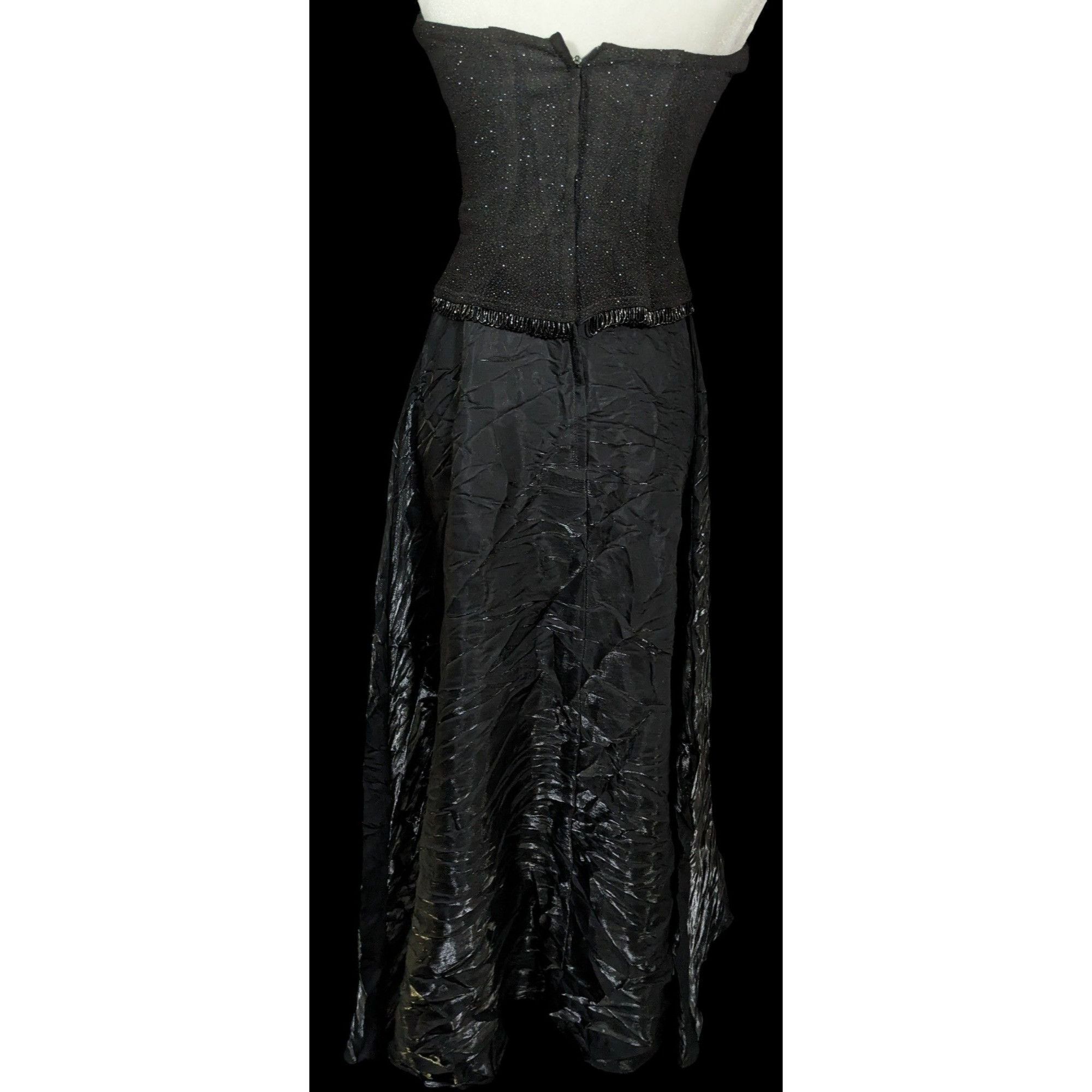 Other Vintage Y2K Gothic Formal Black Strapless Gown Size L / US 10 / IT 46 - 11 Thumbnail