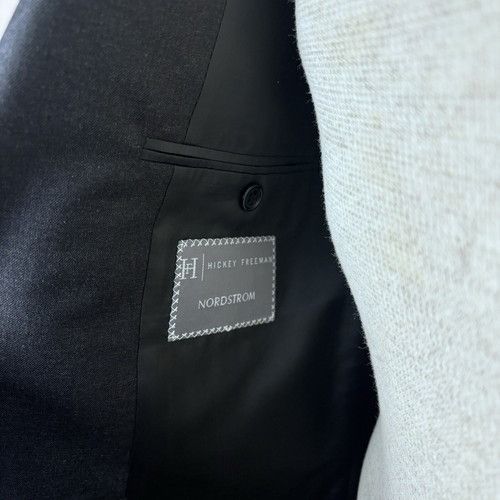 Hickey Freeman LORO PIANA Hickey Freeman Men's Dark Gray Solid Wool Blazer Size 42R - 10 Thumbnail