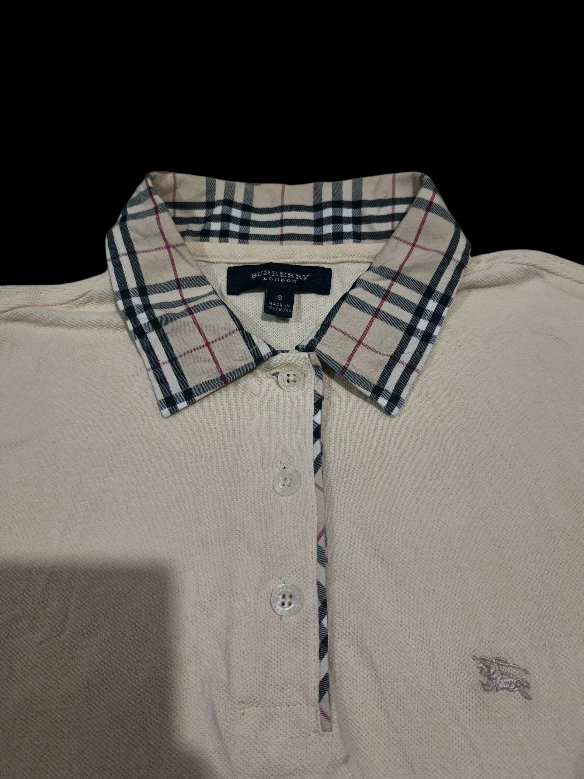 Burberry Vintage BURBERRY LONDON Nova Check Collar Design Polos Size S / US 4 / IT 40 - 2 Thumbnail