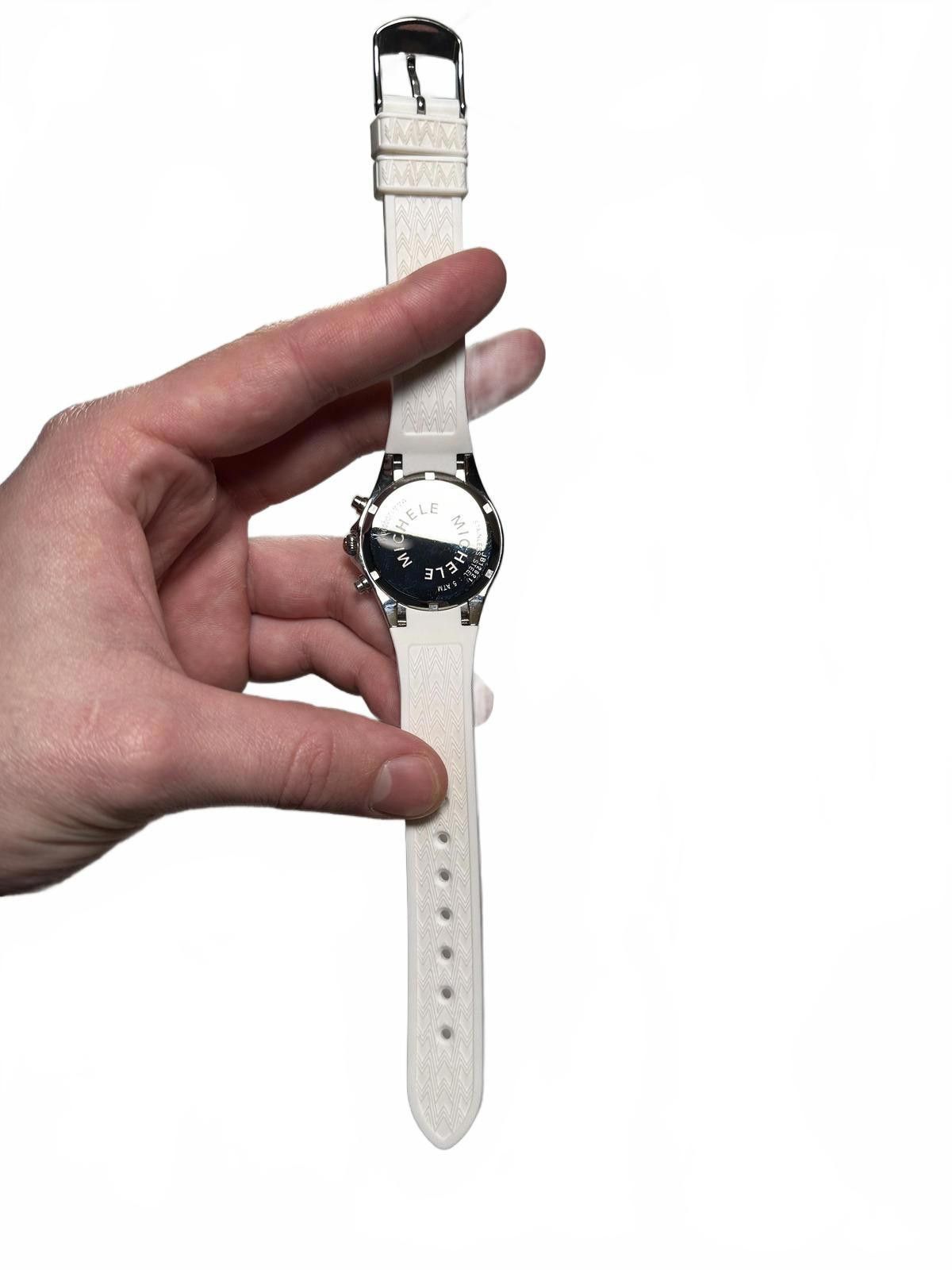 Jean-Michel Basquiat Michele White Chronograph Watch with Silicone Strap Size ONE SIZE - 4 Thumbnail
