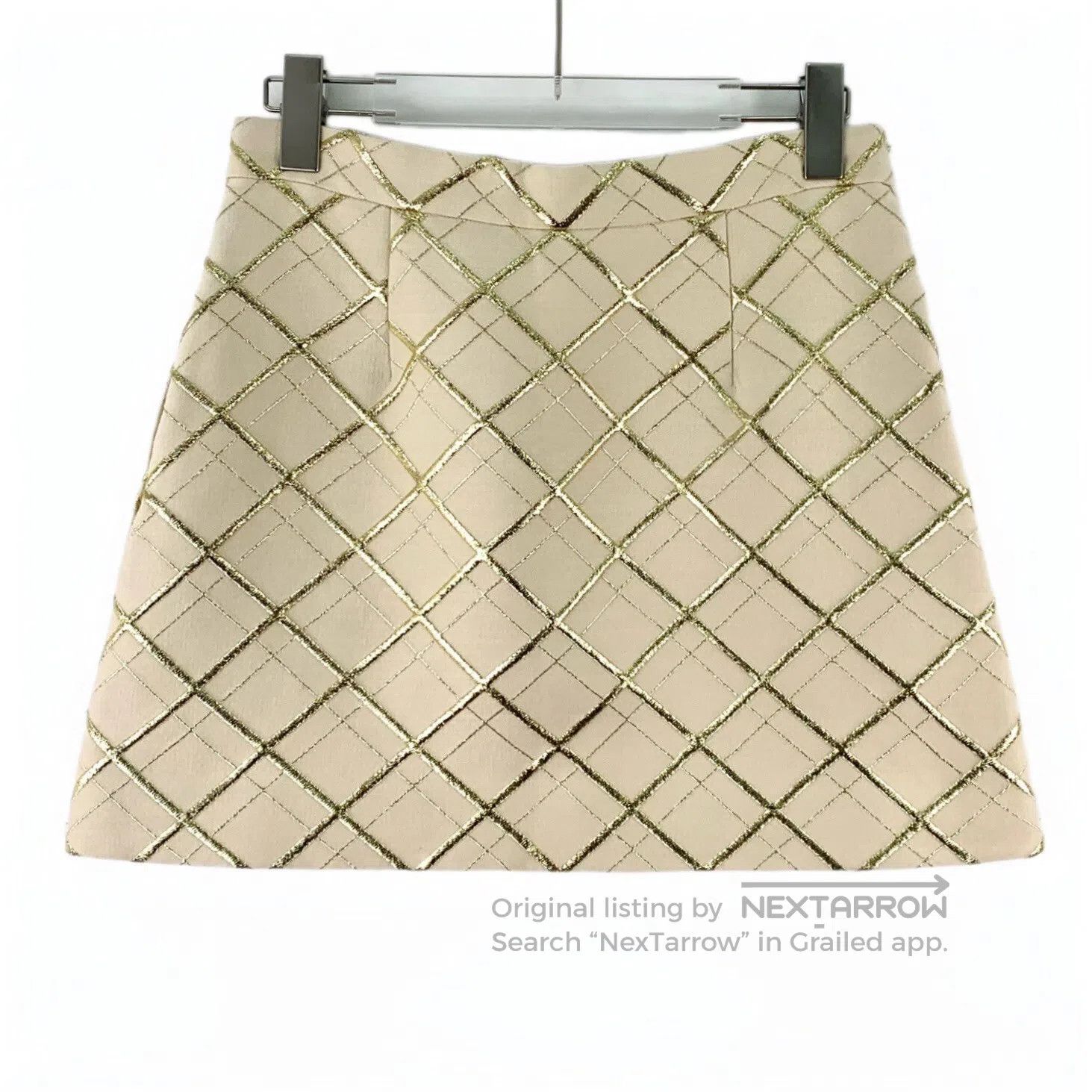 Other Valentino Light yellow diamond gold thread cashmere wool c Size 41" - 2 Thumbnail
