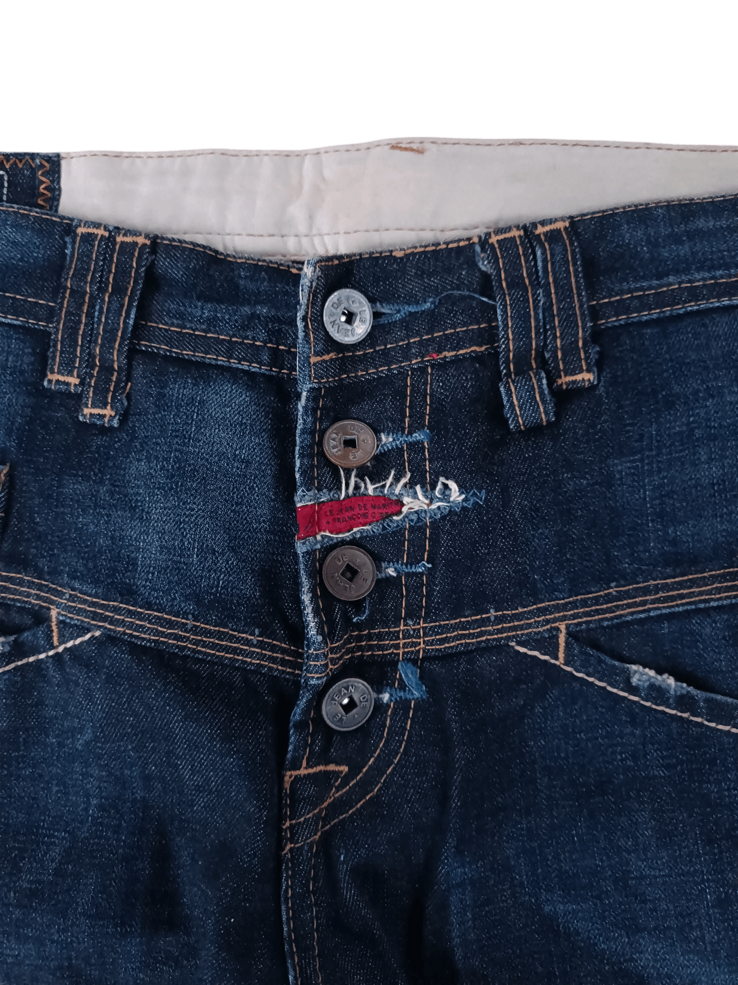 Marithe + Francois Girbaud × Vintage RARE 🔥 Marithe Francois Girbaud Whiskers Faded Denim Size US 32 / EU 48 - 2 Thumbnail