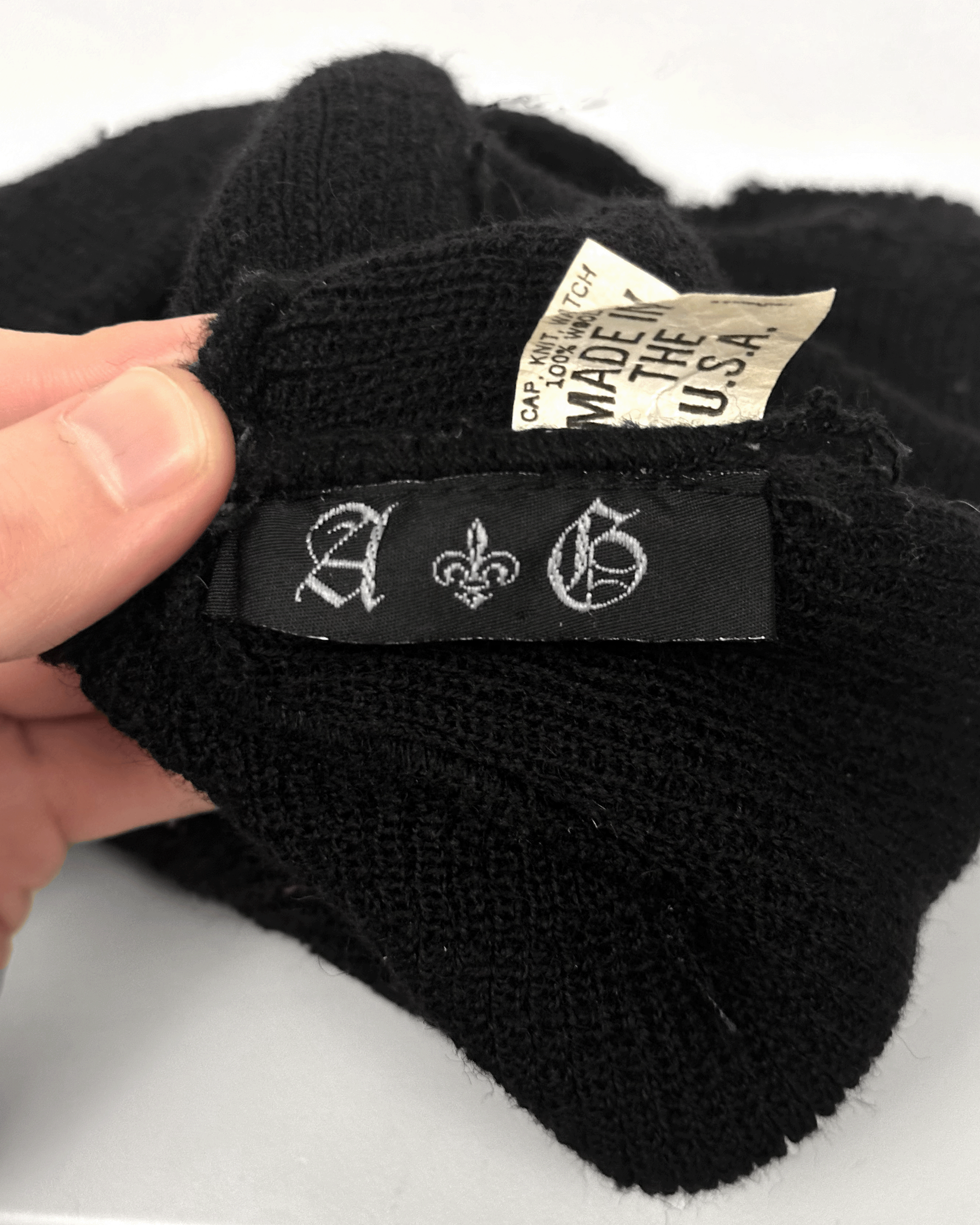 A&G Rock A&G Amal Guessous Rock Couture Distressed Cross Patch Beanie Size ONE SIZE - 7 Thumbnail