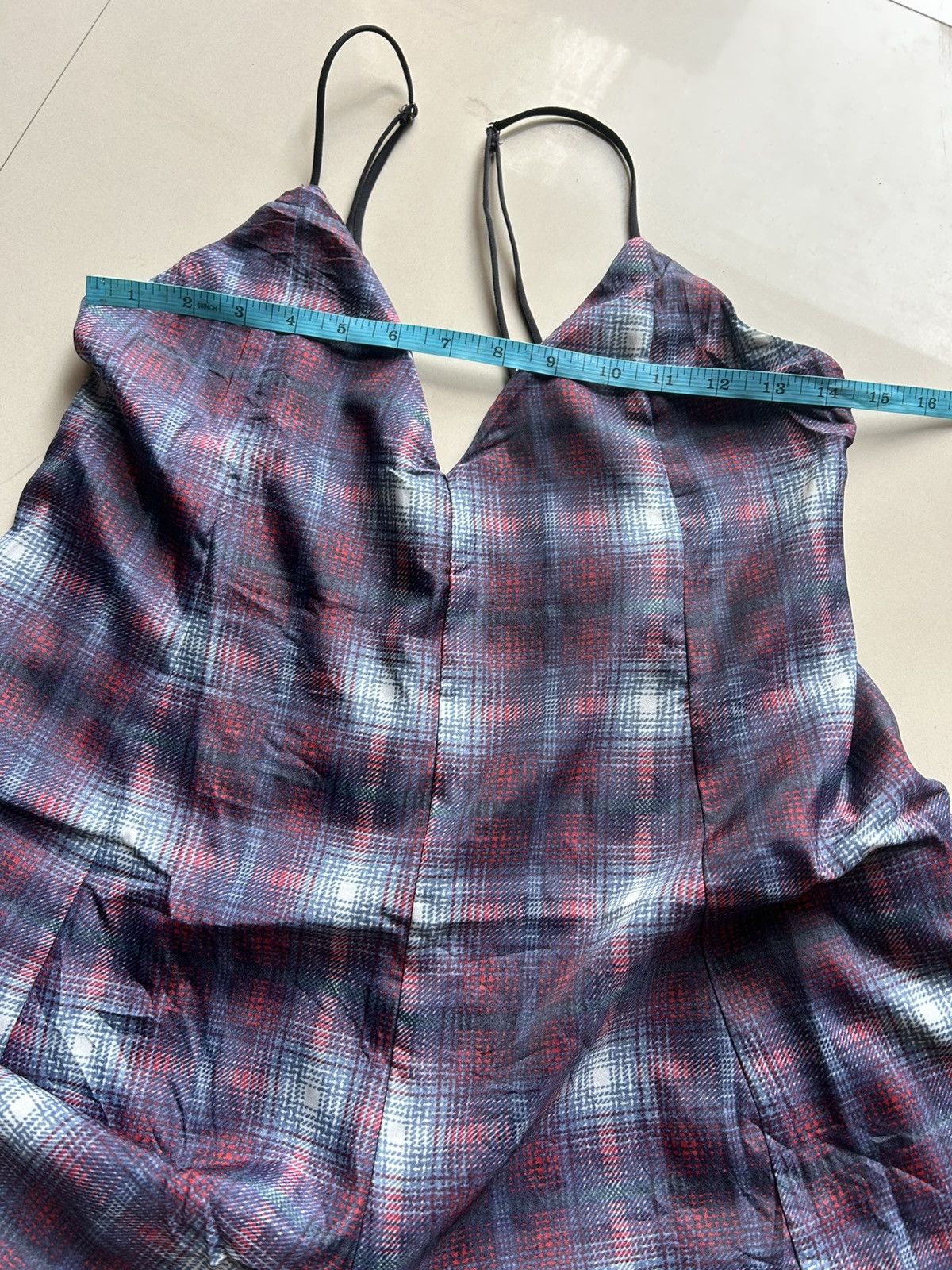 Univ Sleeveless Plaid Scoop Back Romper