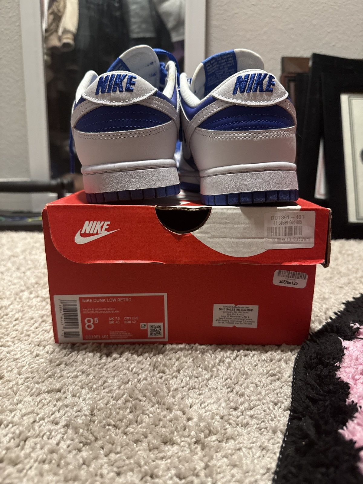 Nike Nike Dunk Low Retro (Racer Blue) (Size 8.5 M) Size US 8.5 / EU 41-42 - 6 Thumbnail