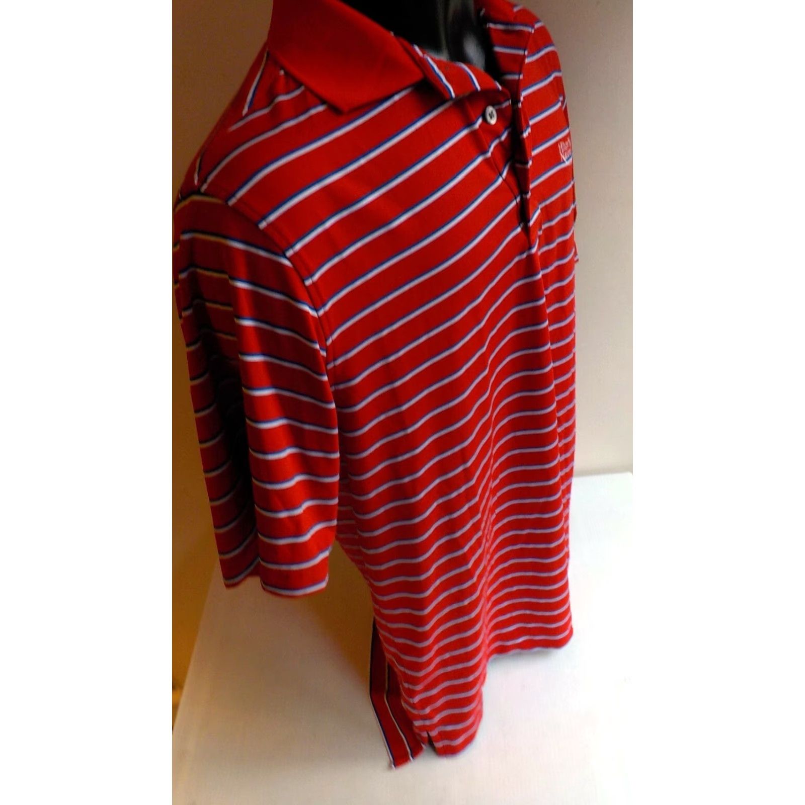Footjoy VINTAGE Footjoy Striped Polo Shirt Mens Medium Red White Blue Hilton Head National Logo Polo Shirt Size US M / EU 48-50 / 2 - 4 Thumbnail