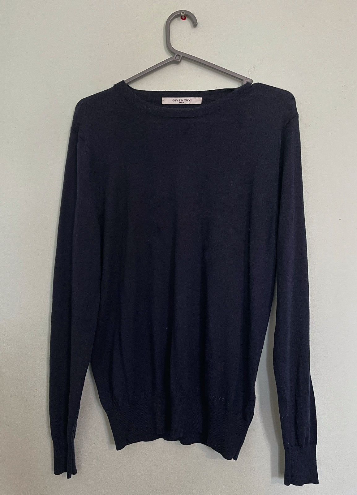 Givenchy Givenchy Navy Wool Knit Sweater – Made in England – Small Size US S / EU 44-46 / 1 - 1 Thumbnail
