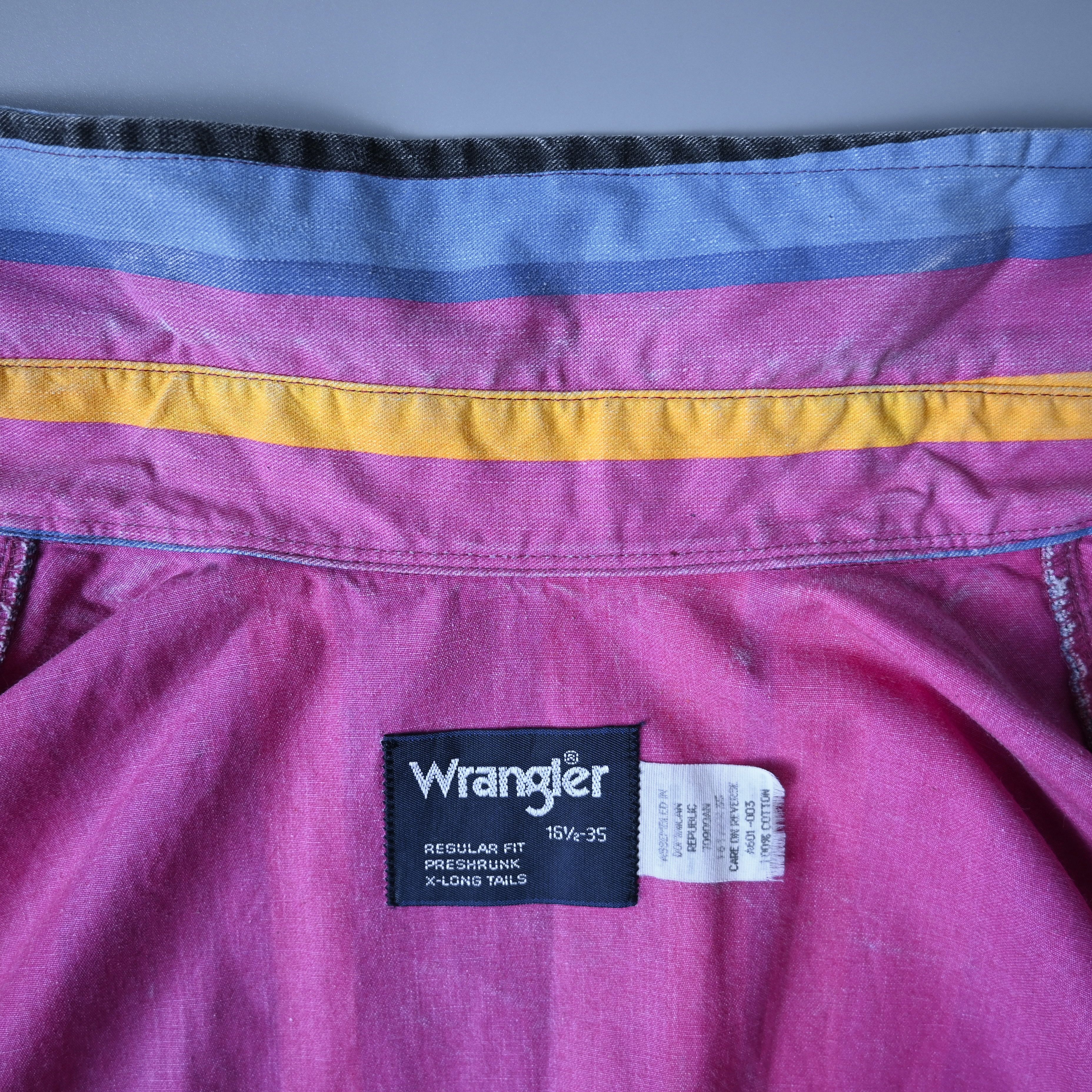 VTG 1990s Wrangler Brushpopper cape shirt multi/pink 16.5
