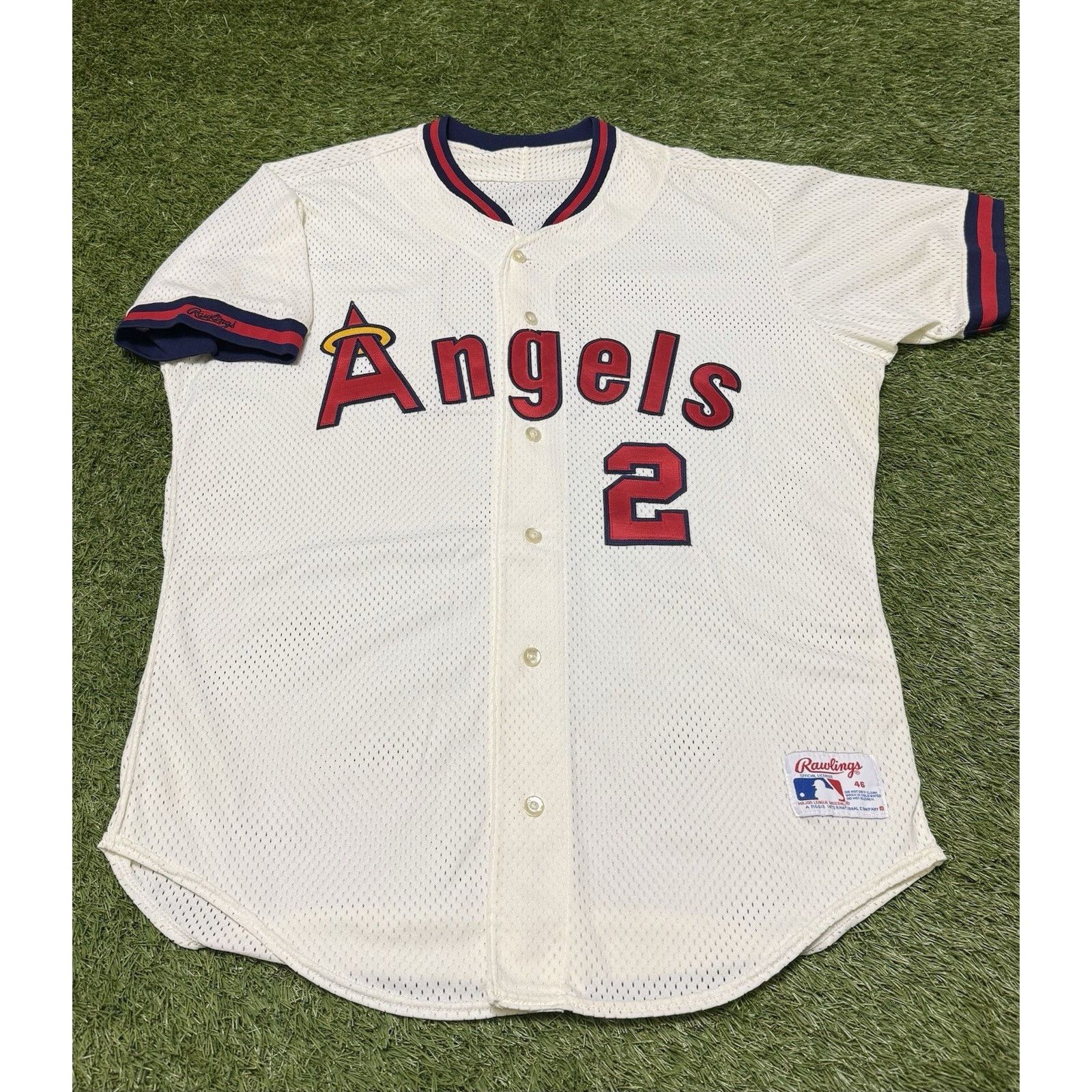 MLB VTG 80/90s Authentic Rawlings California Angels #2 Jersey 46 Size US XL / EU 56 / 4 - 2 Thumbnail
