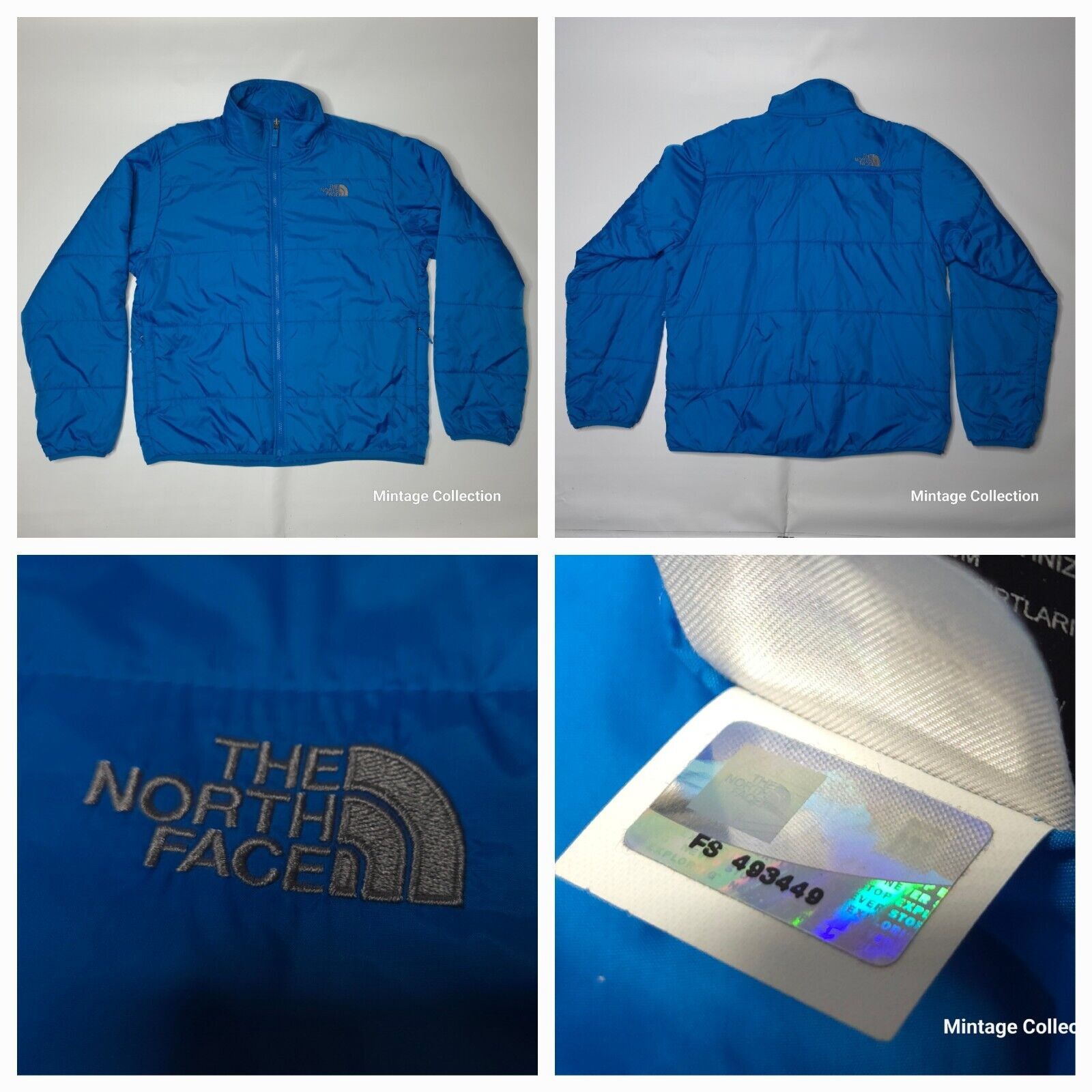 THE NORTH FACE BLUE FULL ZIP INSULATED PUFFER INNER JACKET L