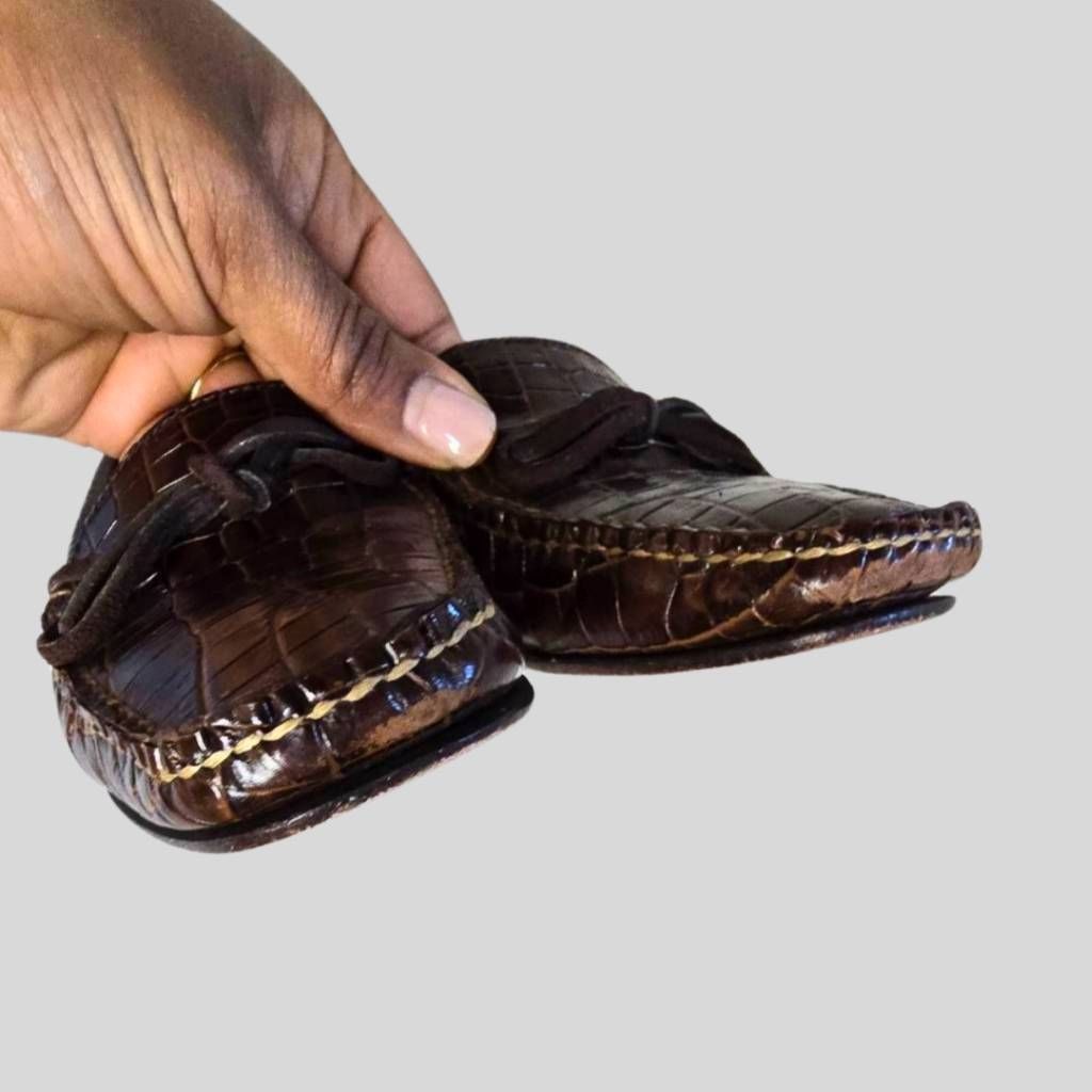 Lauren Ralph Lauren Lauren Ralph Lauren Women's Loafers Size 6B Brown Croc Embos Size US 6 / IT 36 - 10 Thumbnail