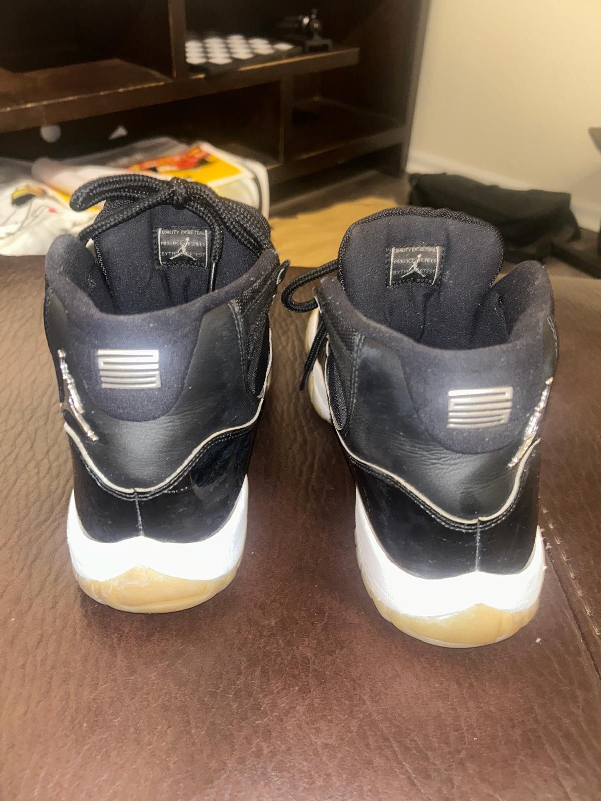 Nike Slightly used Retro Jordan 11's Black / White / Silver Size US 12 / EU 45 - 6 Thumbnail