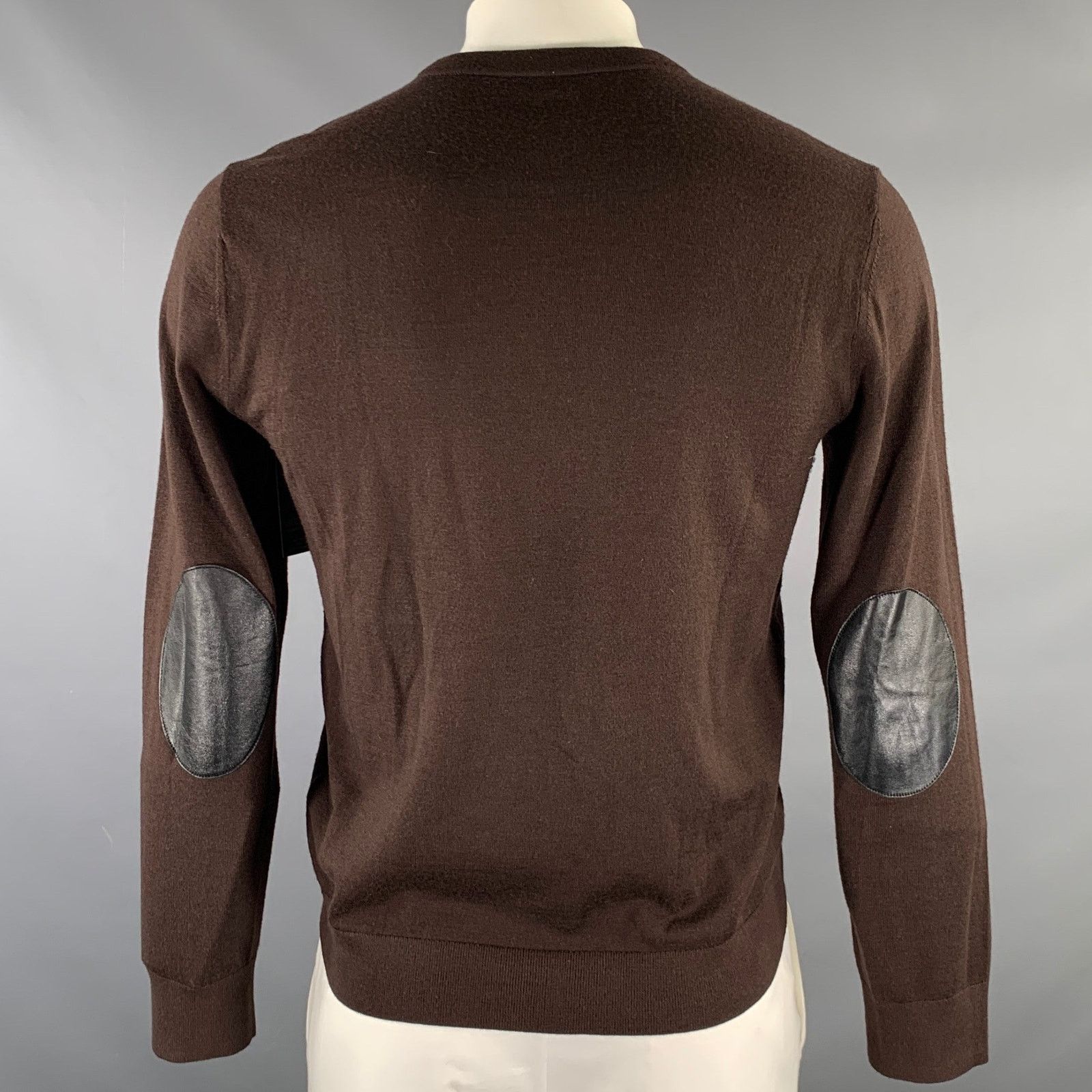 Joseph JOSEPH Size L Brown Solid Wool Blend Crew-Neck Pullover Size US L / EU 52-54 / 3 - 4 Thumbnail