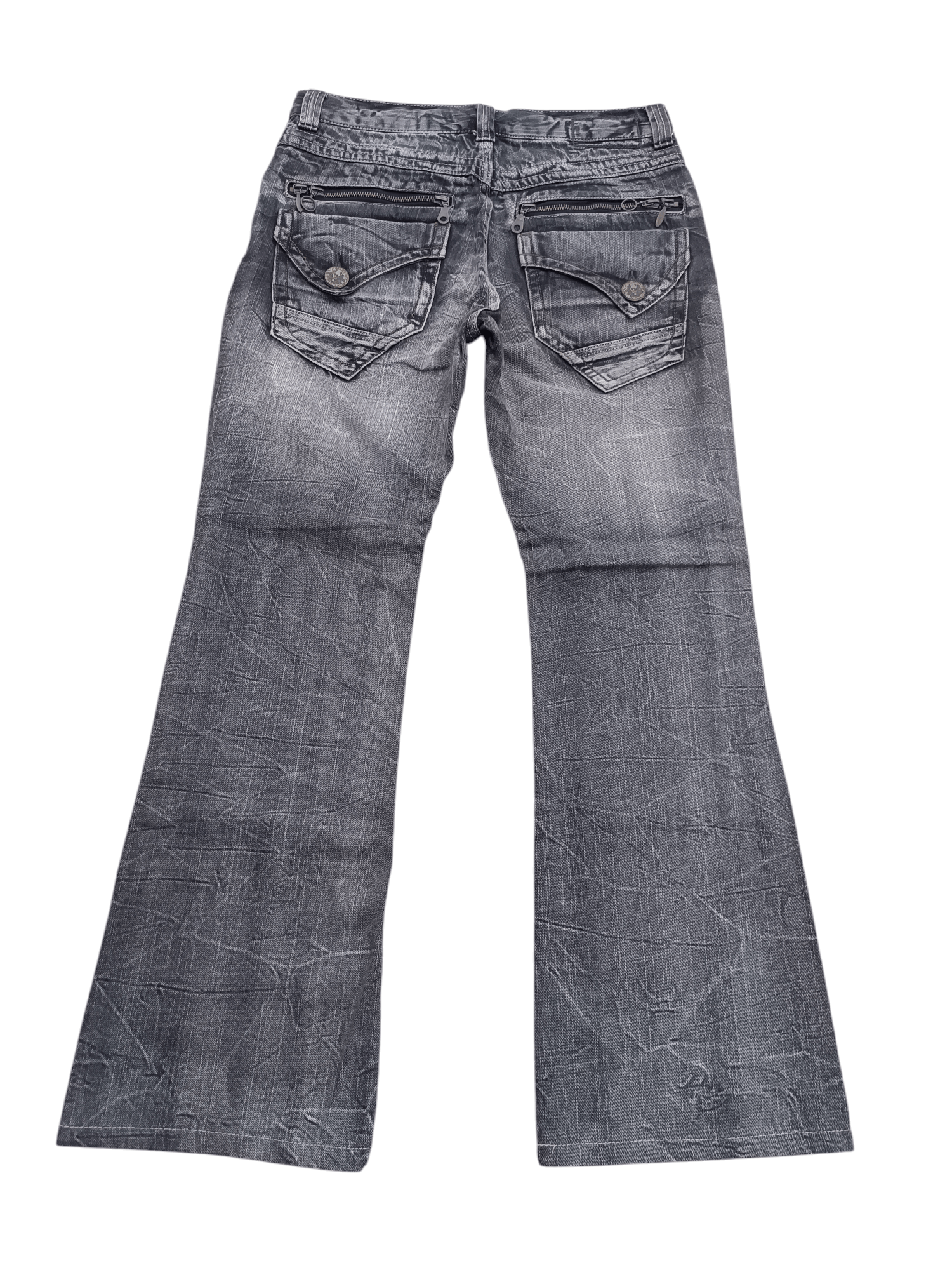Japanese Brand FLARED 🔥 BLOW BY BLUE DISTRESSED WHISKERS FADED JEANS Size US 31 - 14 Thumbnail