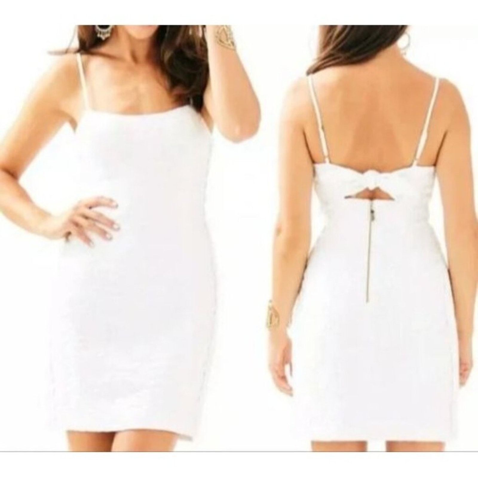 Lilly Pulitzer Lilly Pulitzer Shelli Stretch Shift Dress Resort White Size XS / US 0-2 / IT 36-38 - 8 Thumbnail