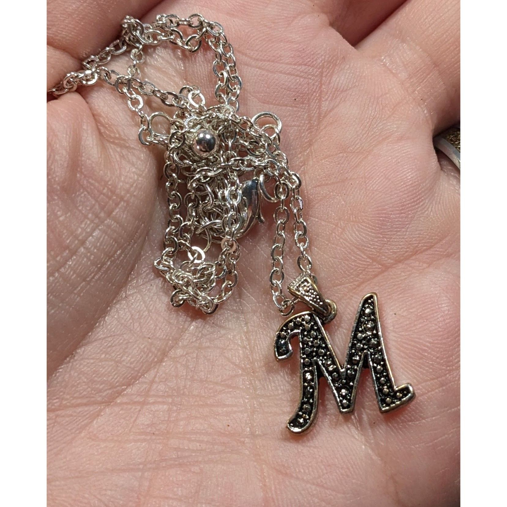 Other Casual M Initial Silver Tone Pendant Necklace Size ONE SIZE - 3 Thumbnail