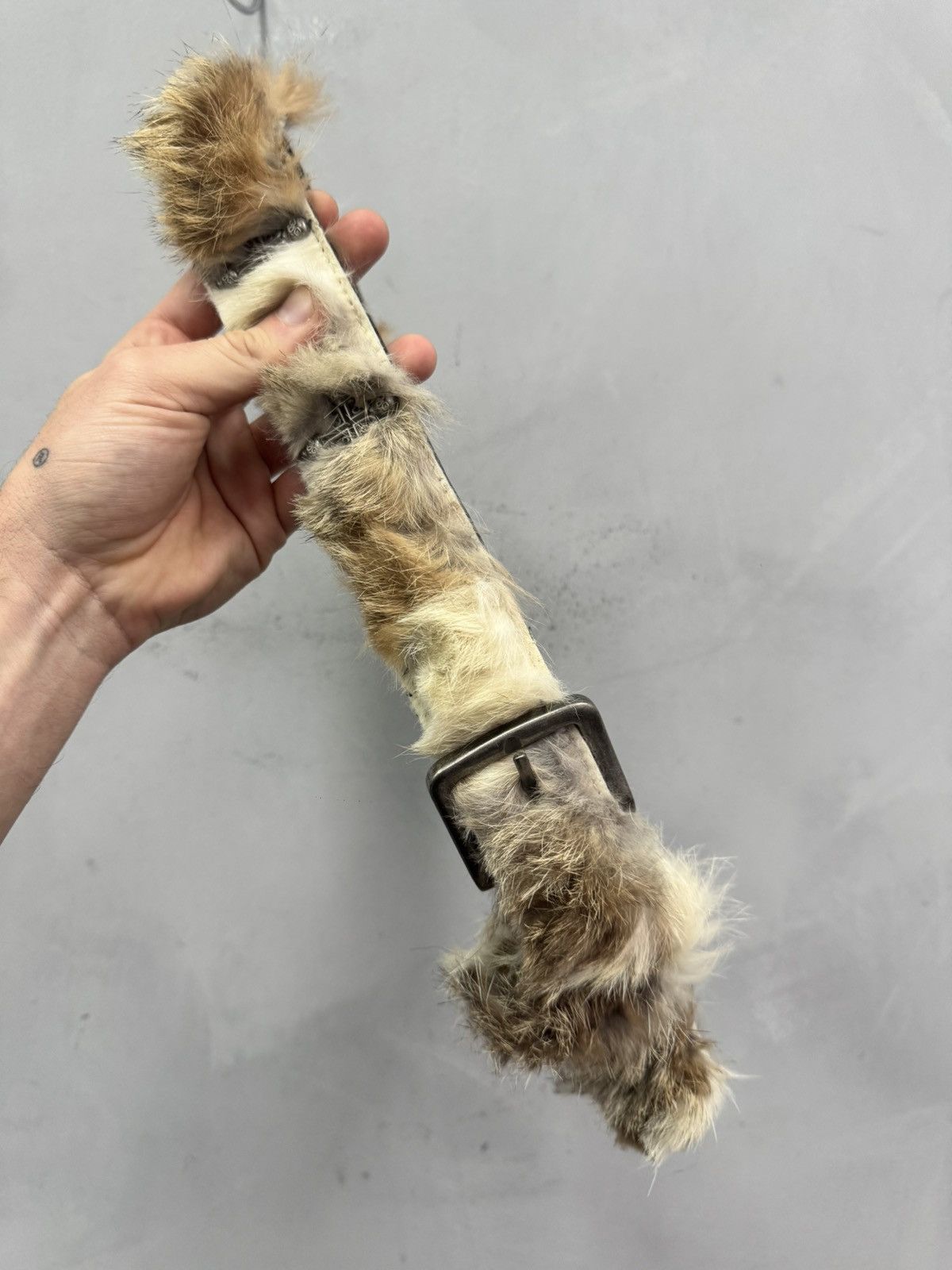 Le Grande Bleu (L.G.B.) Real fur crosses rick owens style gothic opium belt y2k Size ONE SIZE - 12 Thumbnail
