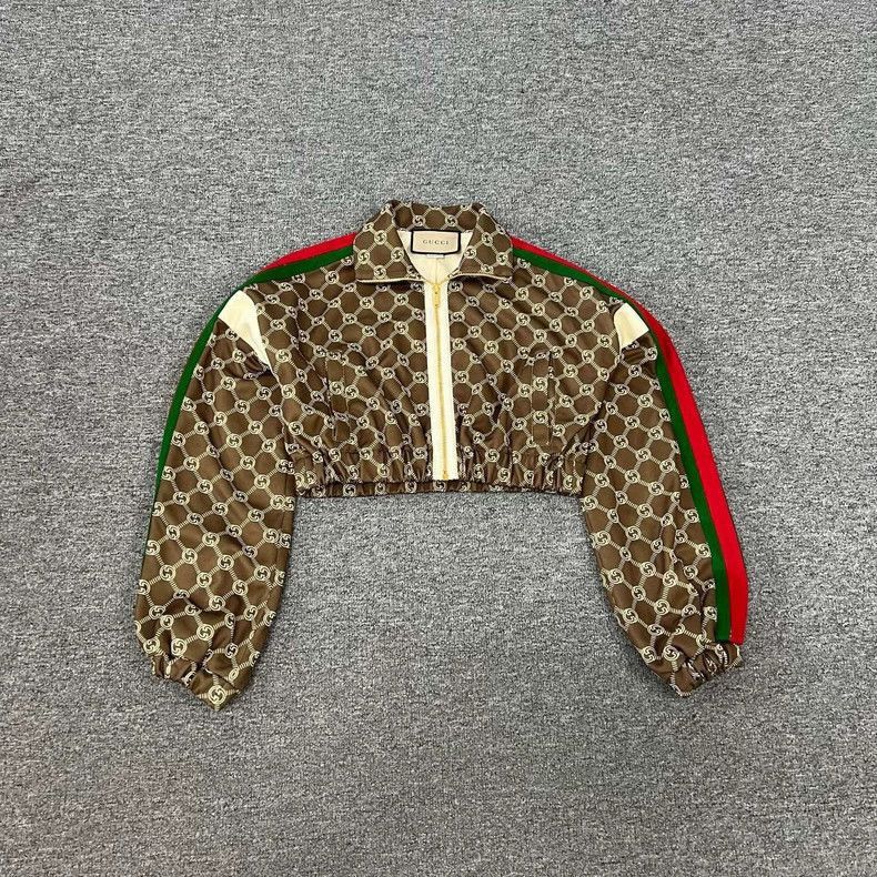 Gucci Gucci Crop Jacket with Double G Print-2506 Size US XS / EU 42 / 0 - 1 Thumbnail