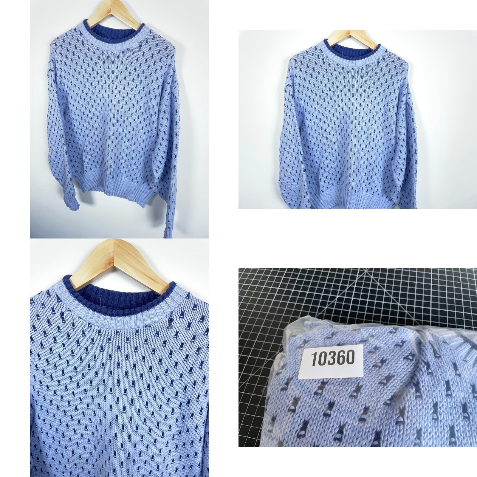 Vintage VINTAGE Boat House Row Sweater Men's Medium Blue Geometric Chunky Knit Crew Neck Pullover Casual 90s Dad Hipster Retro Size US M / EU 48-50 / 2 - 9 Thumbnail