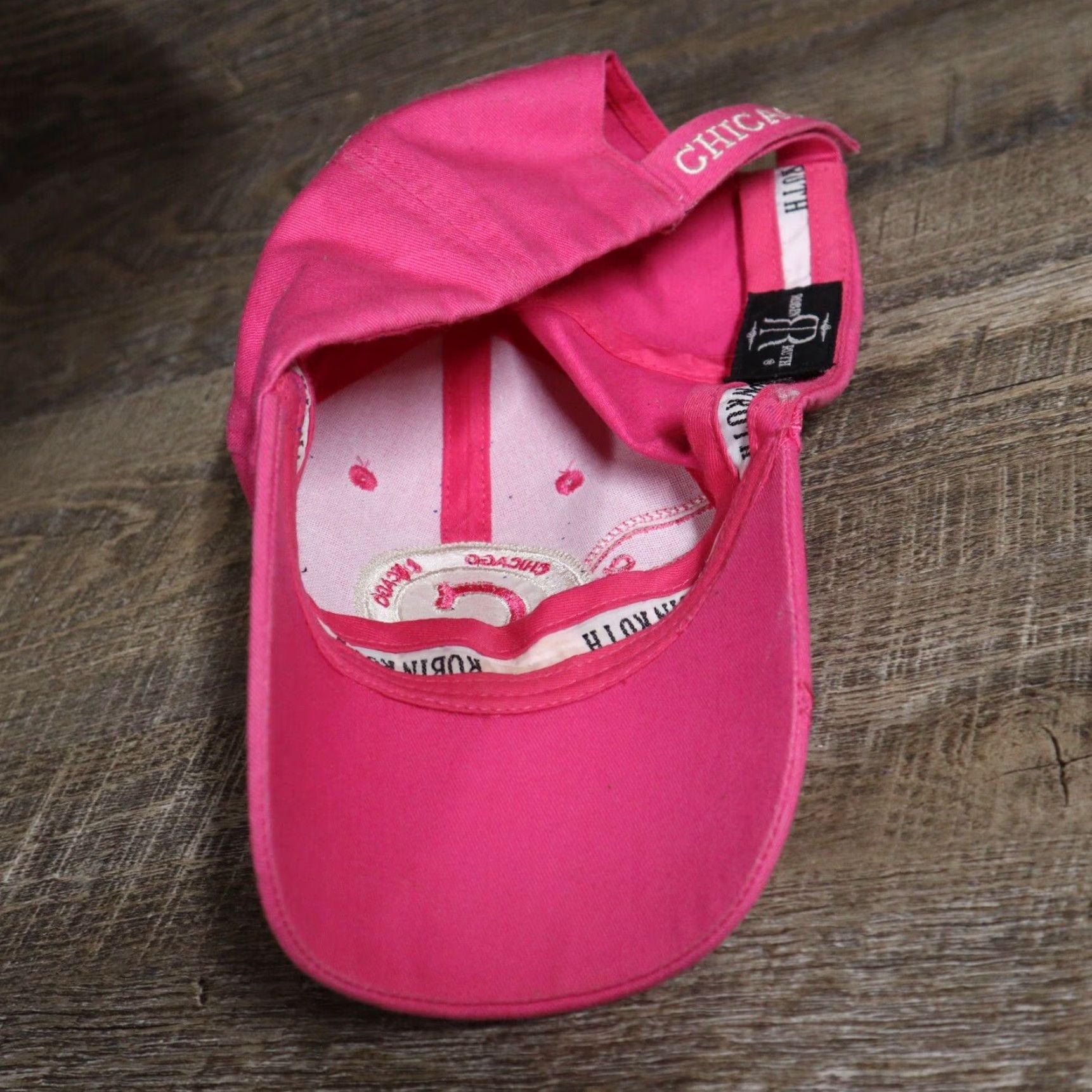 Pinko VINTAGE Chicago Illinois Hot Pink And White Hat Cap Adjustable Size ONE SIZE - 5 Thumbnail