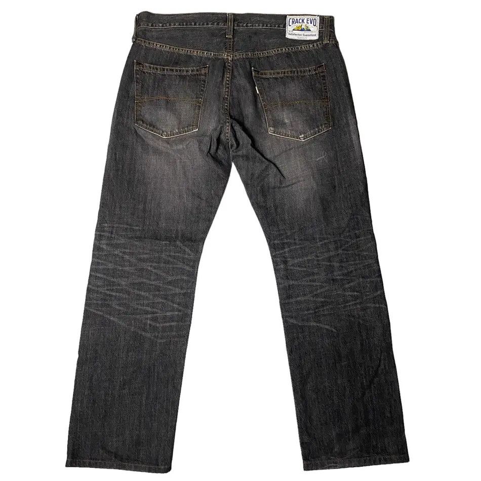Japanese Brand 2000's CrackEvo Flared Seawash Straight Cut Denim Size US 34 / EU 50 - 8 Thumbnail