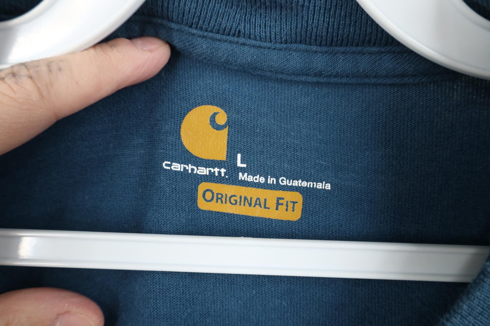 Carhartt Y2K Carhartt Spell Out Heavyweight Pocket T-Shirt Blue Size US L / EU 52-54 / 3 - 10 Thumbnail