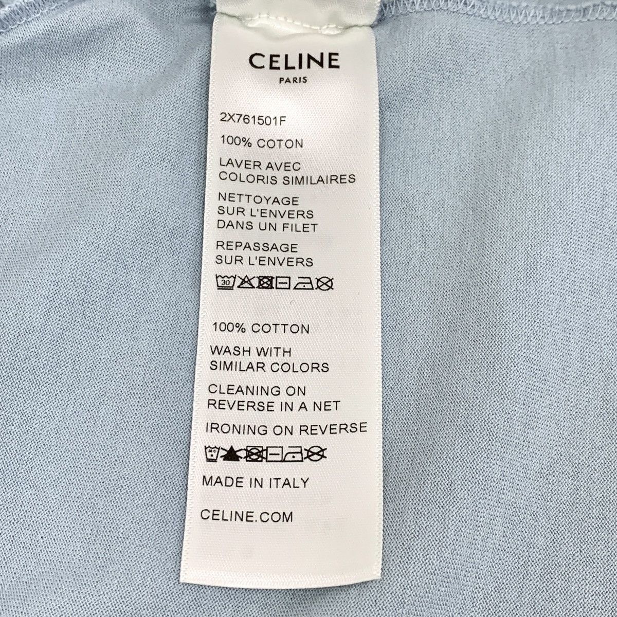 Celine Celine Light Blue Letter Printed Short Sleeve T-shirt K26WX Size M / US 6-8 / IT 42-44 - 8 Thumbnail