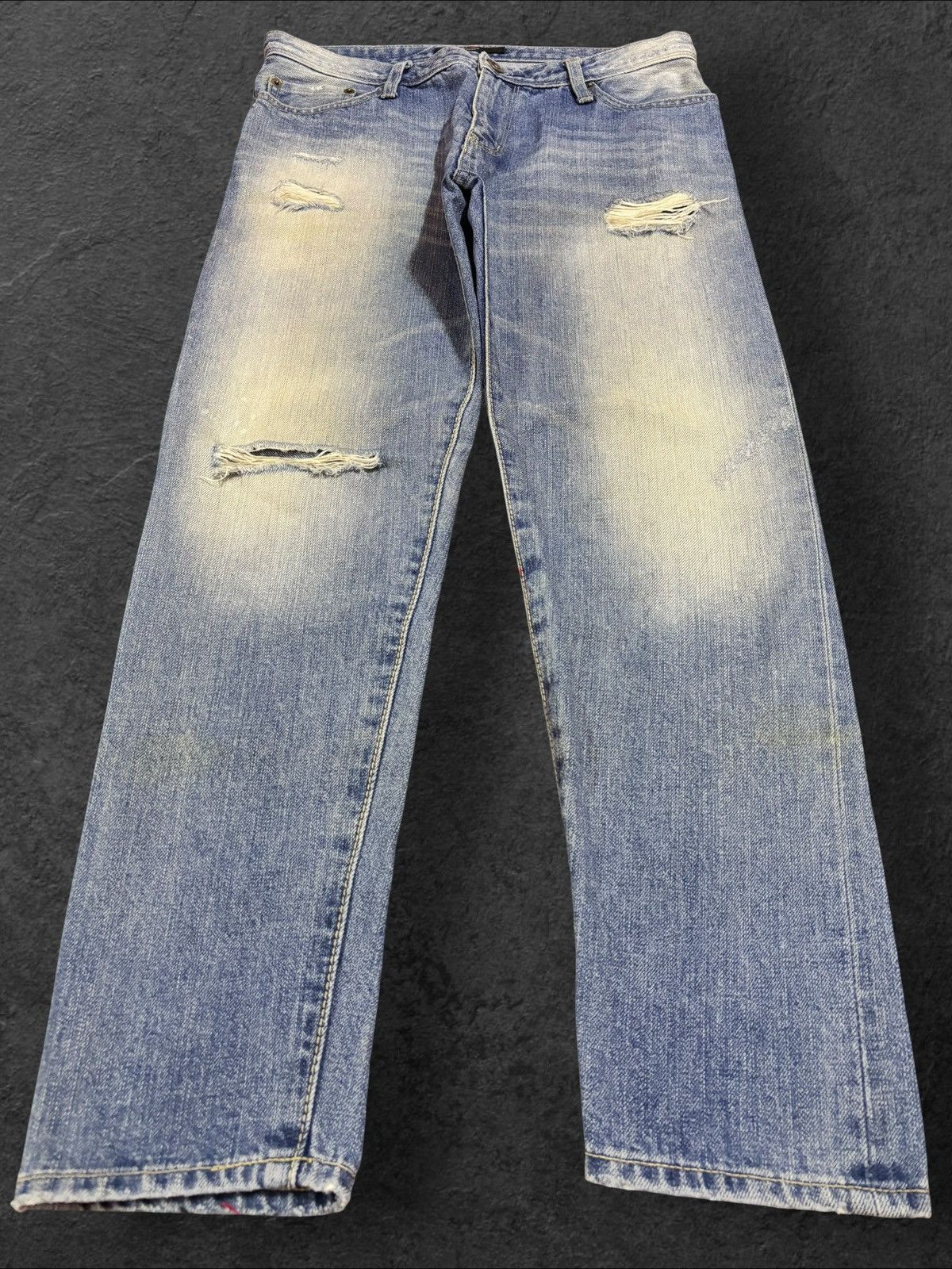 Edition Japan Japan Another Edition Faded Selvedge Distress Jeans Size US 30 / EU 46 - 2 Thumbnail