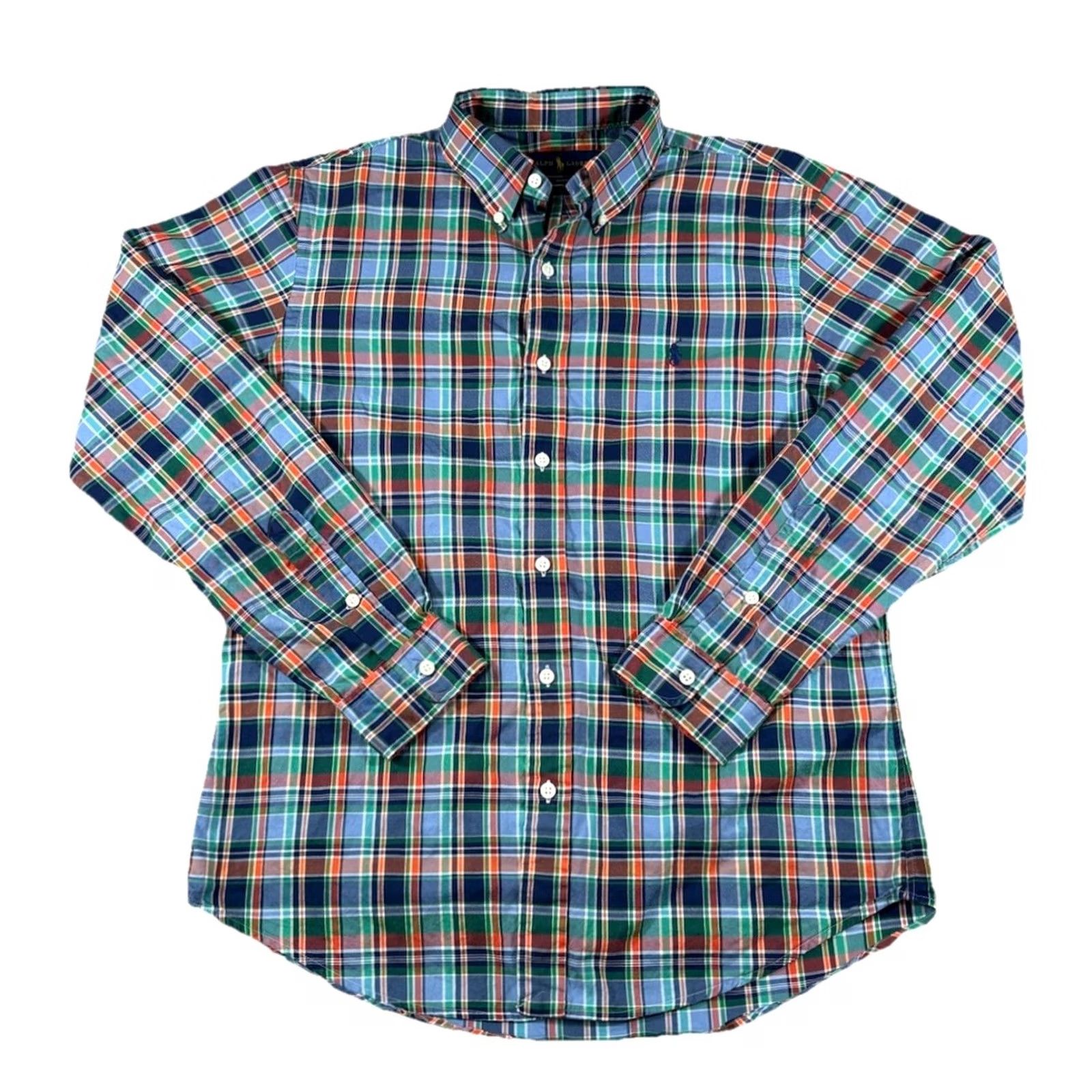 Polo Ralph Lauren Polo Ralph Lauren Shirt Mens Large Slim Fit Cotton Stretch Pony Preppy Plaid Long Sleeve Button-Up Size US L / EU 52-54 / 3 - 2 Thumbnail