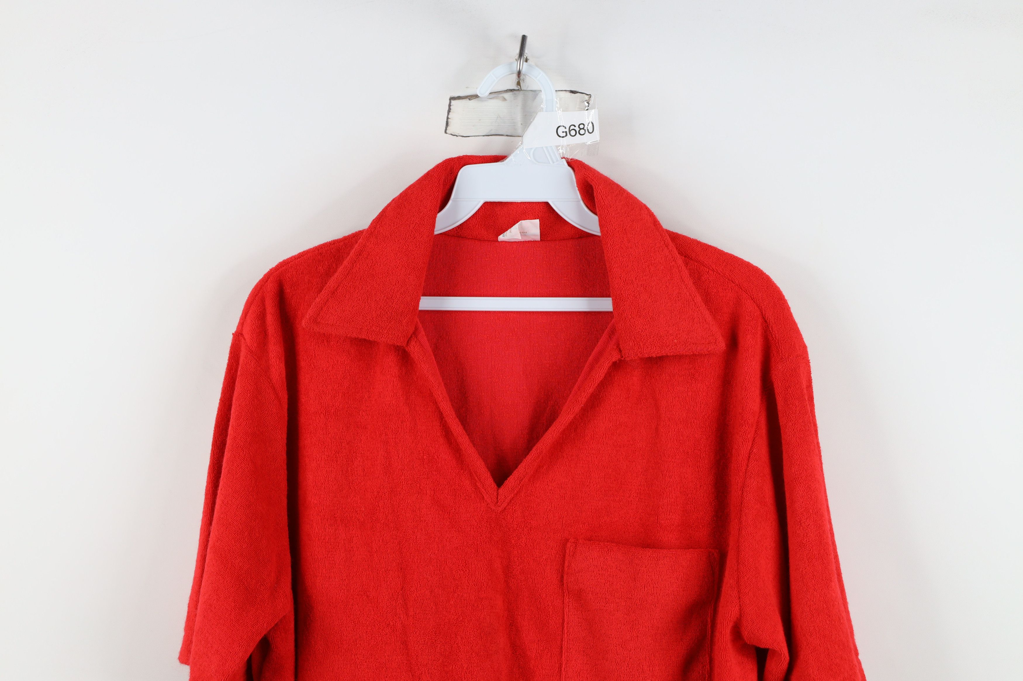 Vintage Vintage 70s Streetwear Cloth Collared Polo Shirt Red USA Size US L / EU 52-54 / 3 - 2 Thumbnail
