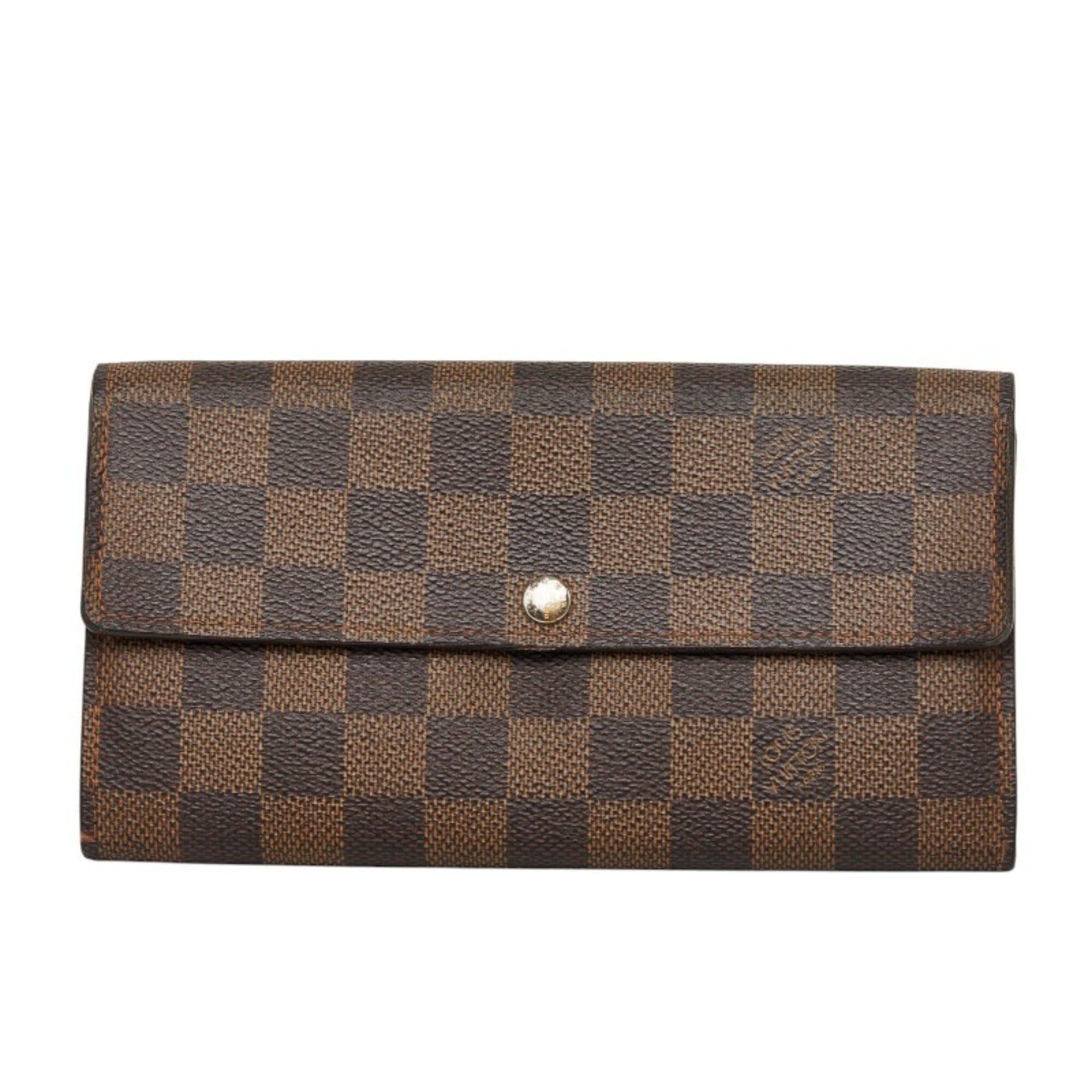 Louis Vuitton Louis Vuitton Damier Portefeuille Sarah Long Wallet N61734 Brown Leather Women's LOUIS VUITTON Size ONE SIZE - 1 Thumbnail