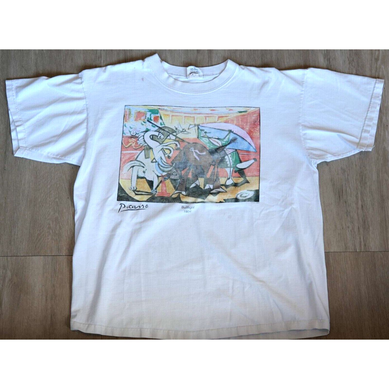 Other Vintage 1993 Pablo Picasso Bullfight Art RARE Large White Size US L / EU 52-54 / 3 - 1 Thumbnail