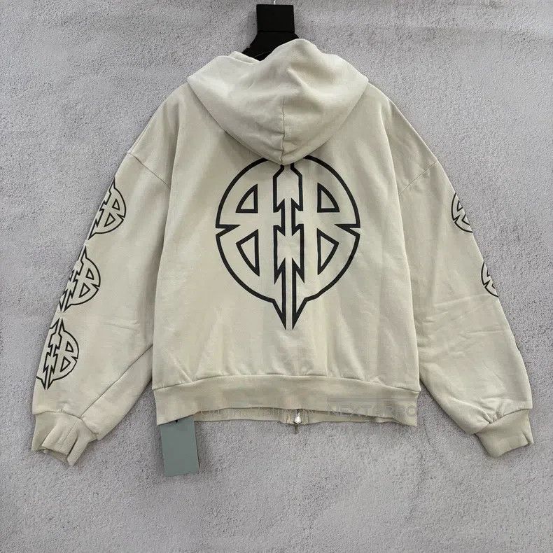 Balenciaga Balenciaga Double B Hooded Zippered Printed Long Sleeve Ja Size US XS / EU 42 / 0 - 2 Thumbnail