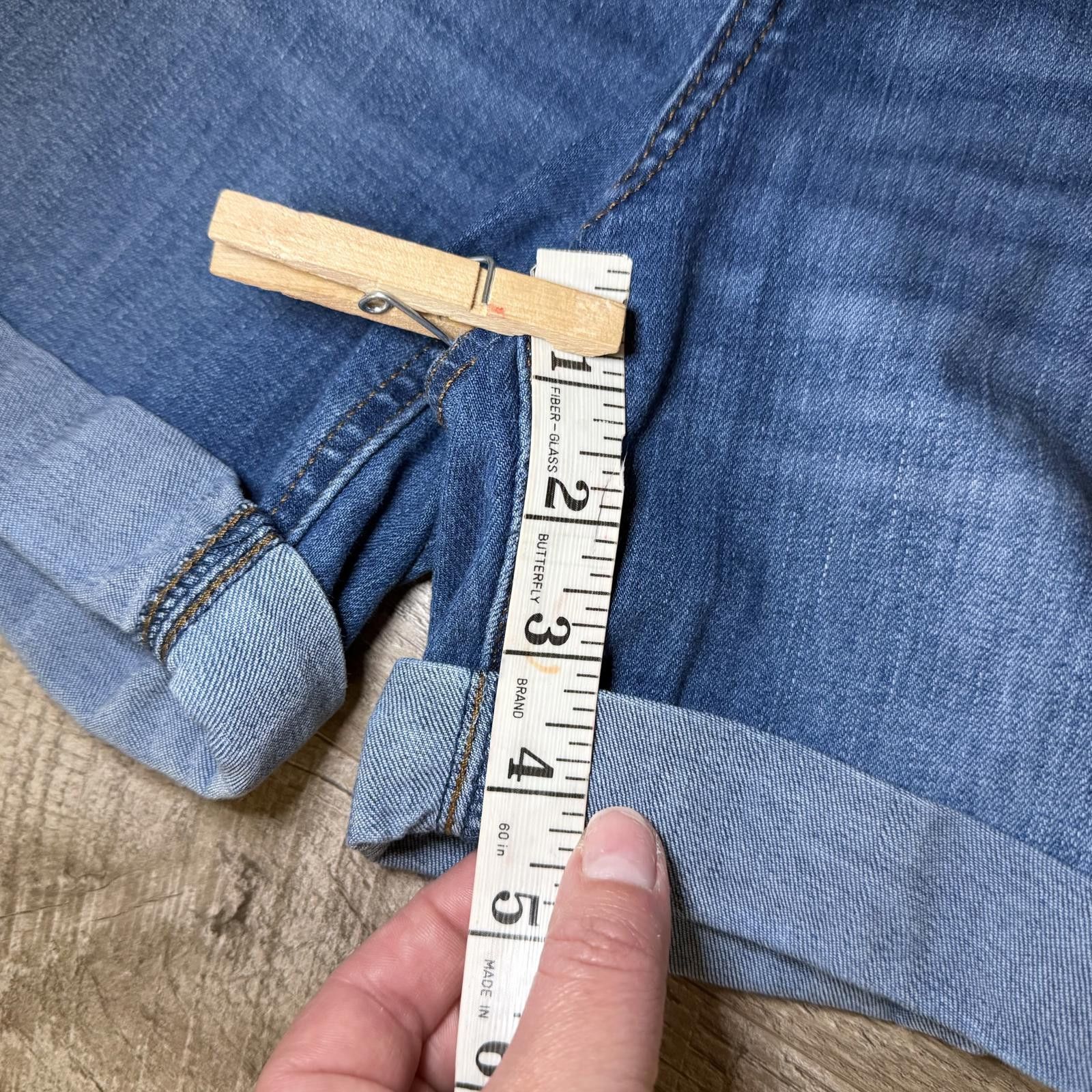 Other LC Lauren Conrad Cuffed High-Waist Jean Shorts Size 30" / US 8 / IT 44 - 7 Thumbnail