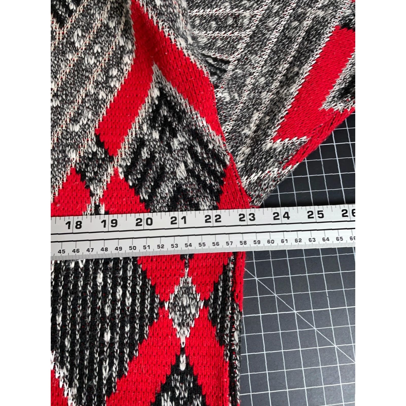 Sears VINTAGE 80s Sears Argyle Pattern Sweater Adult XL Gray Red Heavyweight Pullover Mens Size US XL / EU 56 / 4 - 6 Thumbnail