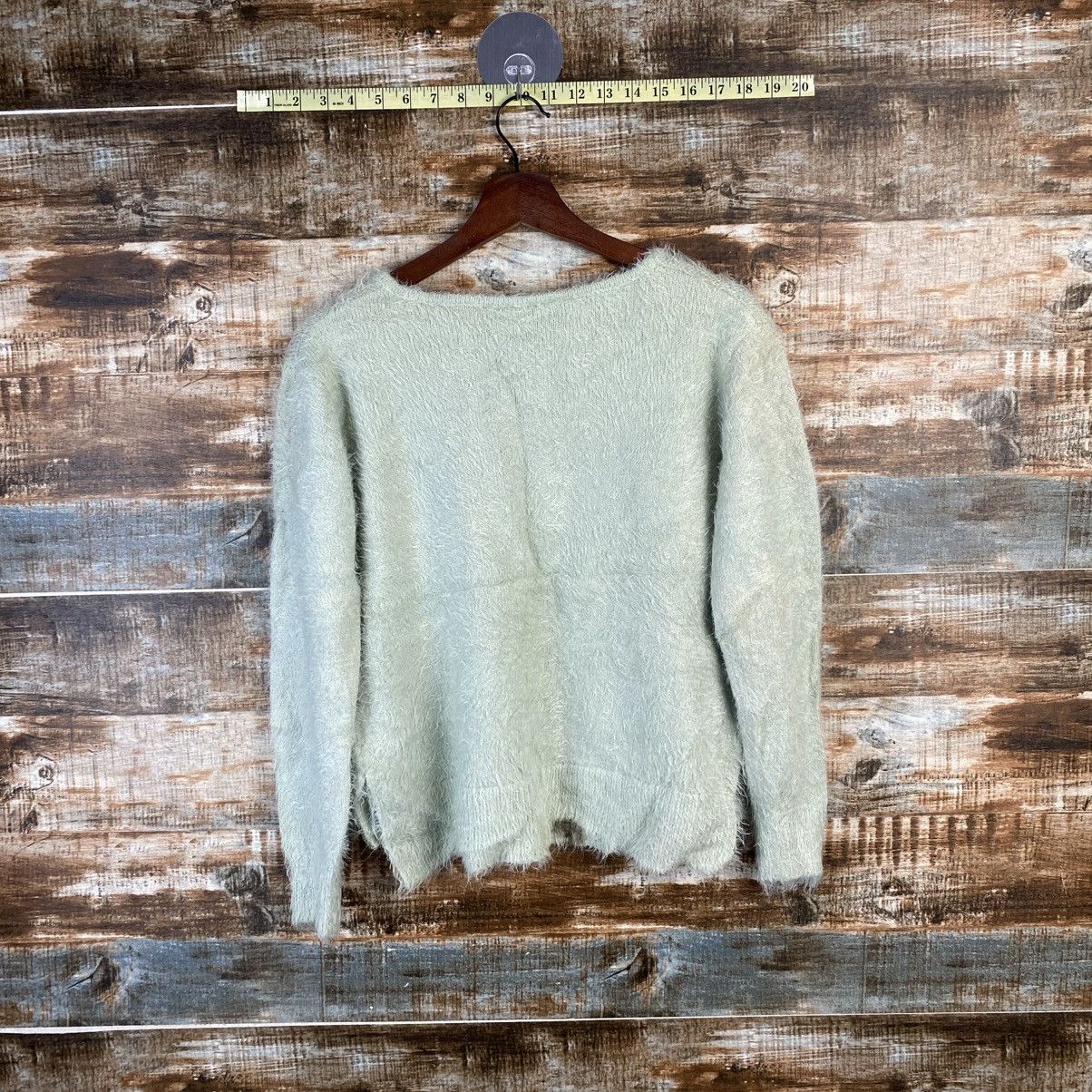 Japanese Brand D Bou Jeloud faded Light Green shaggy Mohair Knitwear#c1046 Size M / US 6-8 / IT 42-44 - 11 Thumbnail