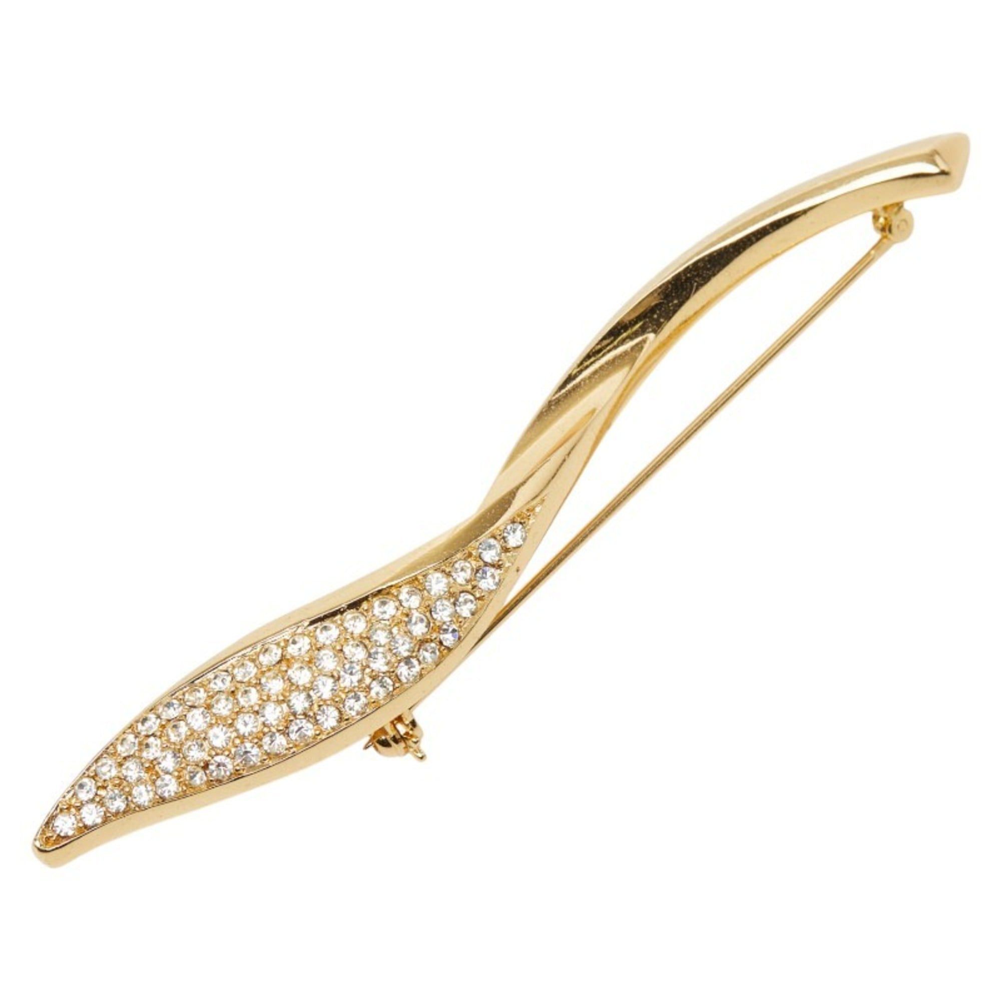 Dior Christian Dior Dior Brooch Gold Plated Rhinestones Women's Size ONE SIZE - 1 Thumbnail
