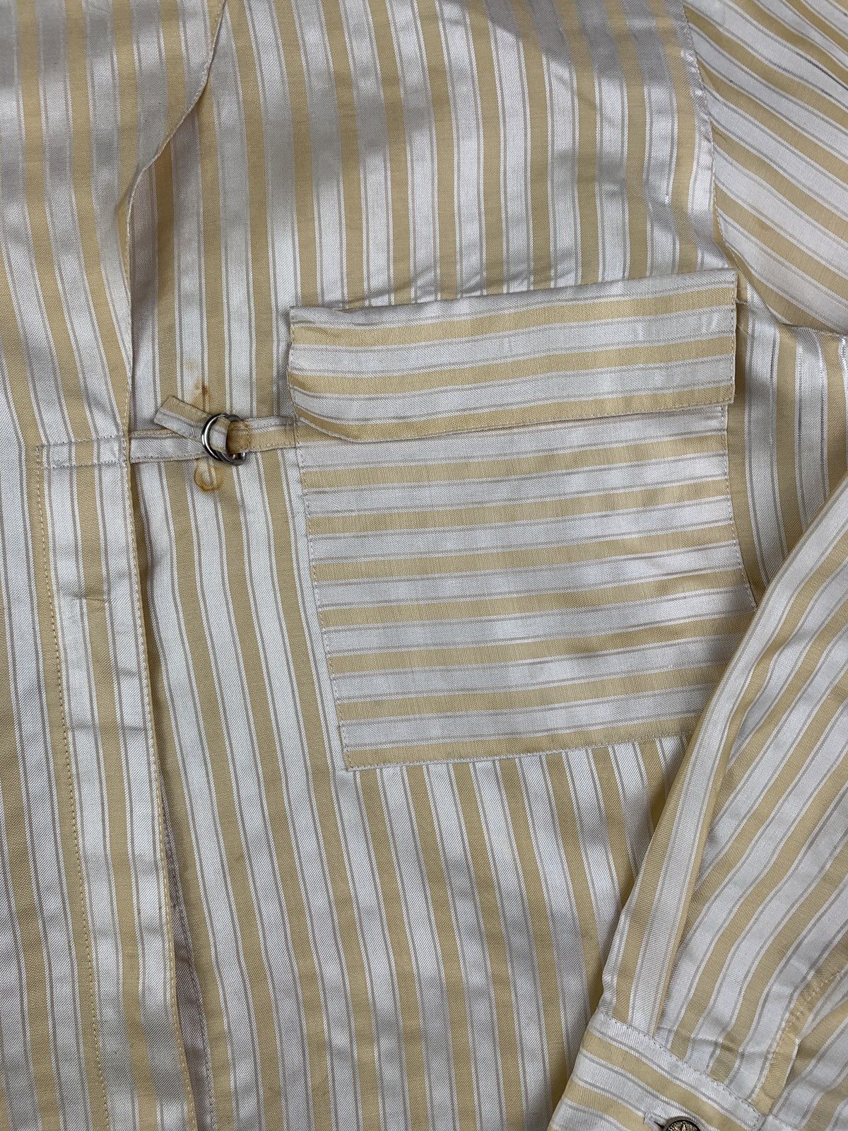 Japanese Brand 1990s Az-barca Japan Stripes Double Collar Button up Shirt Size L / US 10 / IT 46 - 5 Thumbnail