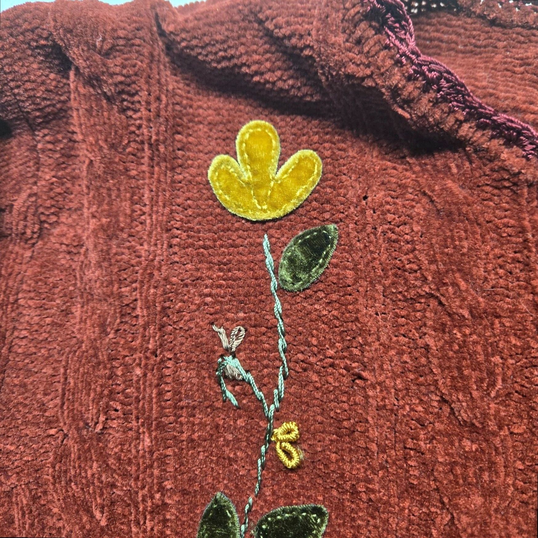 Vintage Taylor Floral Long Sleeve Red Sweater Women's Large Adult Pullover Size L / US 10 / IT 46 - 2 Thumbnail
