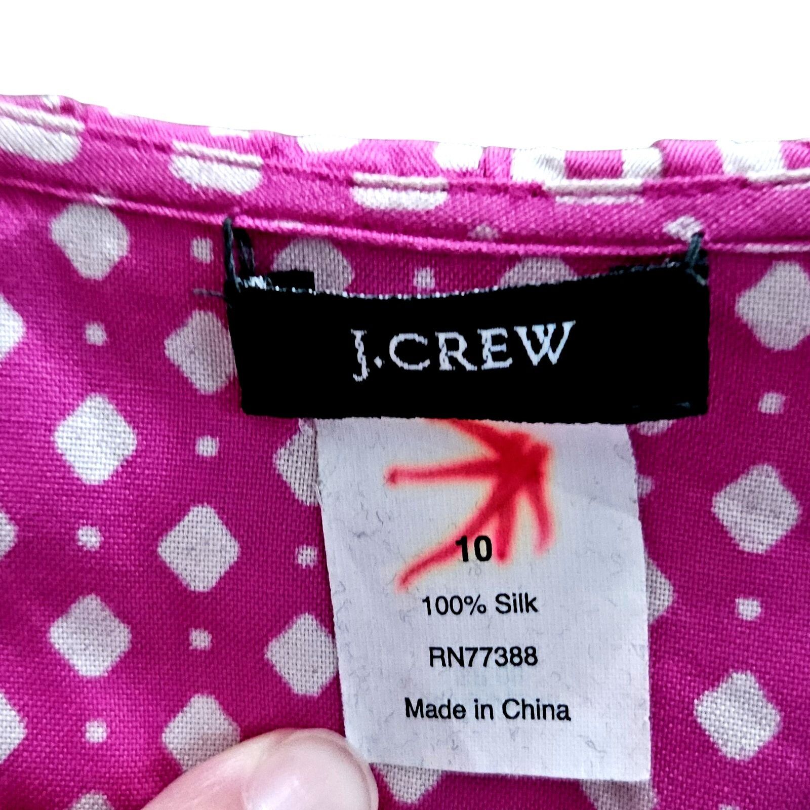 J.Crew J.Crew Fontana Pink Silk Ruffled Short Sleeve Wrap Dress Wom Size L / US 10 / IT 46 - 2 Thumbnail