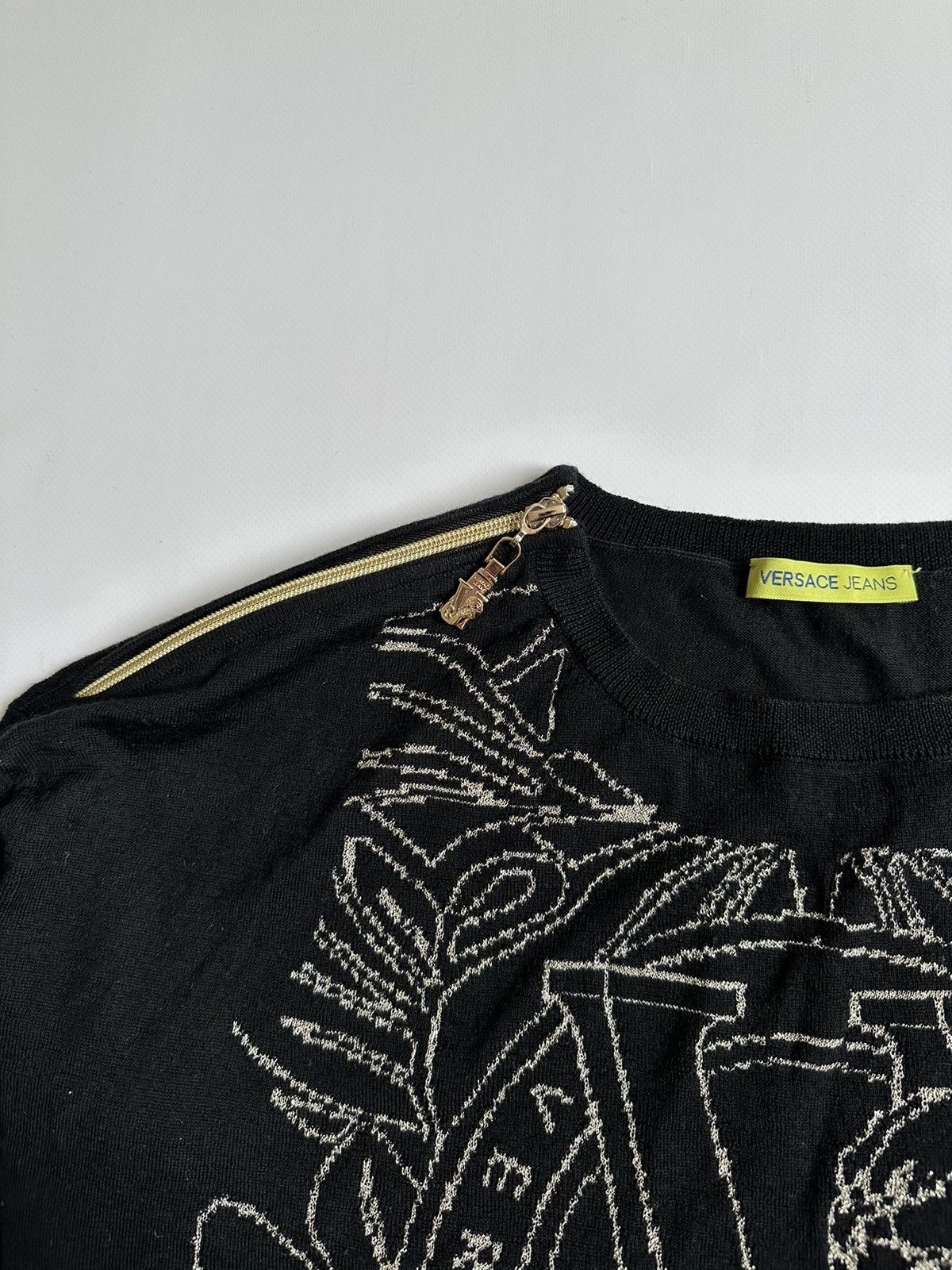 Versace Jeans Couture Versace Jeans Knit Long Sleeve Shirtdress Gold Zip Sz L/XL Size L / US 10 / IT 46 - 5 Thumbnail